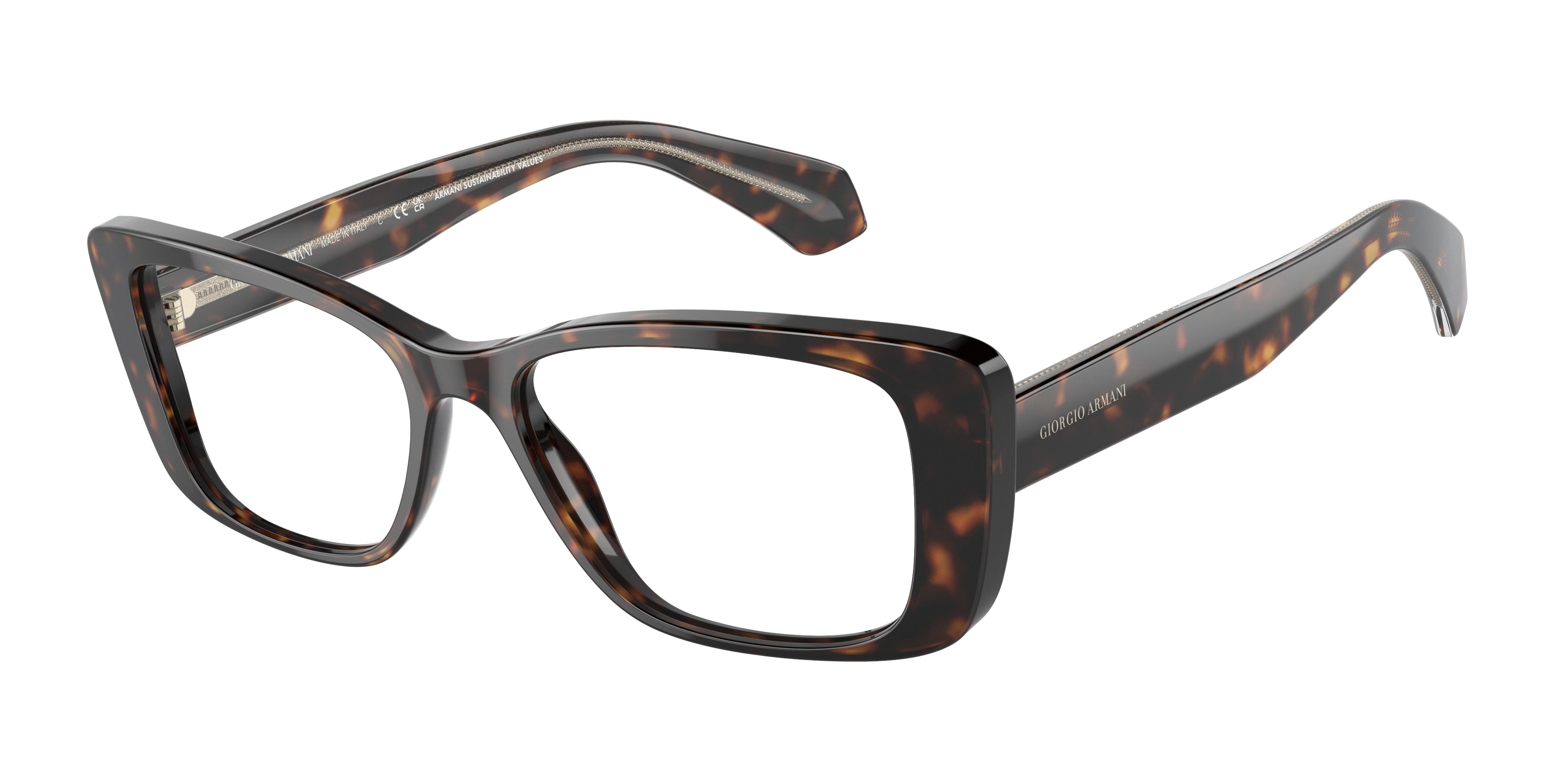 Giorgio Armani AR7226 Rectangle Eyeglasses  5879-Havana 53-140-16 - Color Map Tortoise