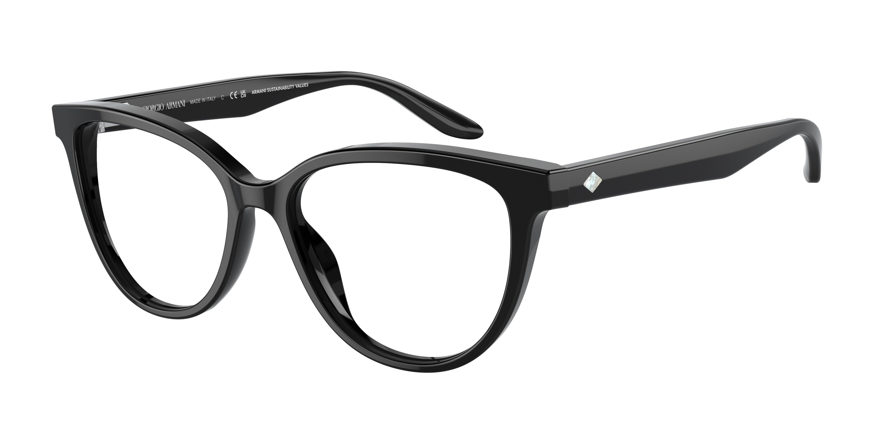 Giorgio Armani AR7228U Cat Eye Eyeglasses  5875-Black 53-140-16 - Color Map Black