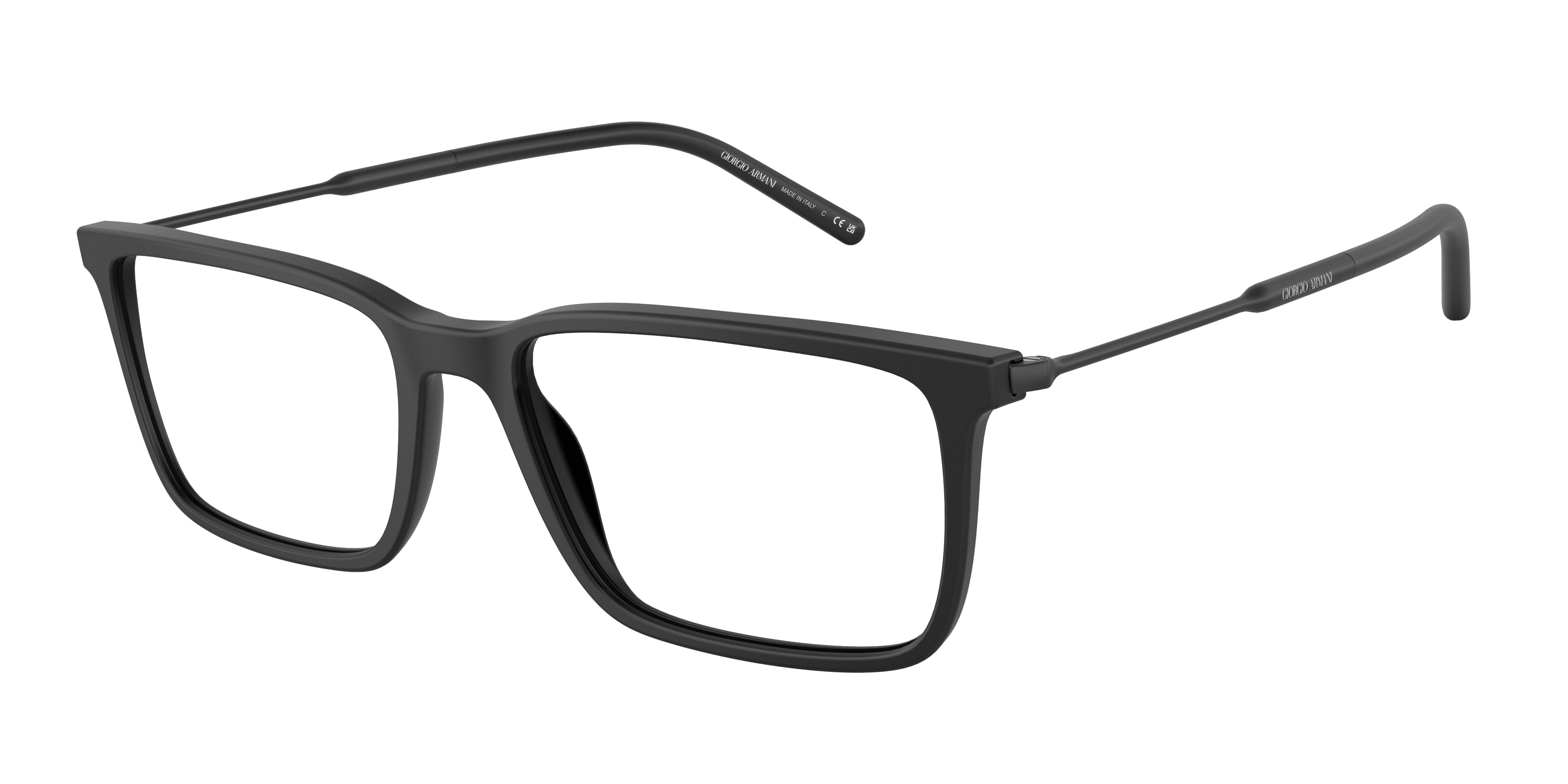 Giorgio Armani AR7233F Rectangle Eyeglasses  5042-Matte Black 56-145-18 - Color Map Black