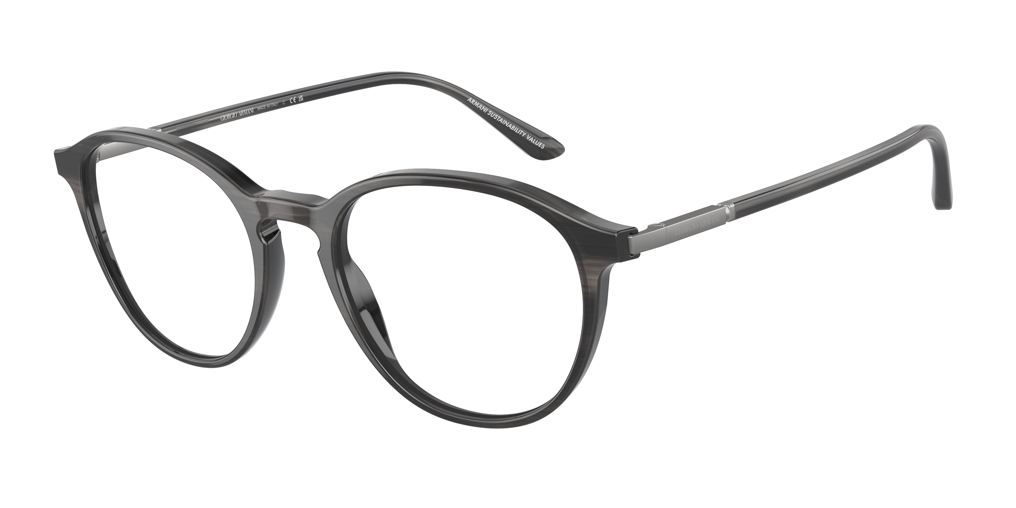 Giorgio Armani AR7237 Phantos Eyeglasses  5964-Striped Grey 51-145-19 - Color Map Grey