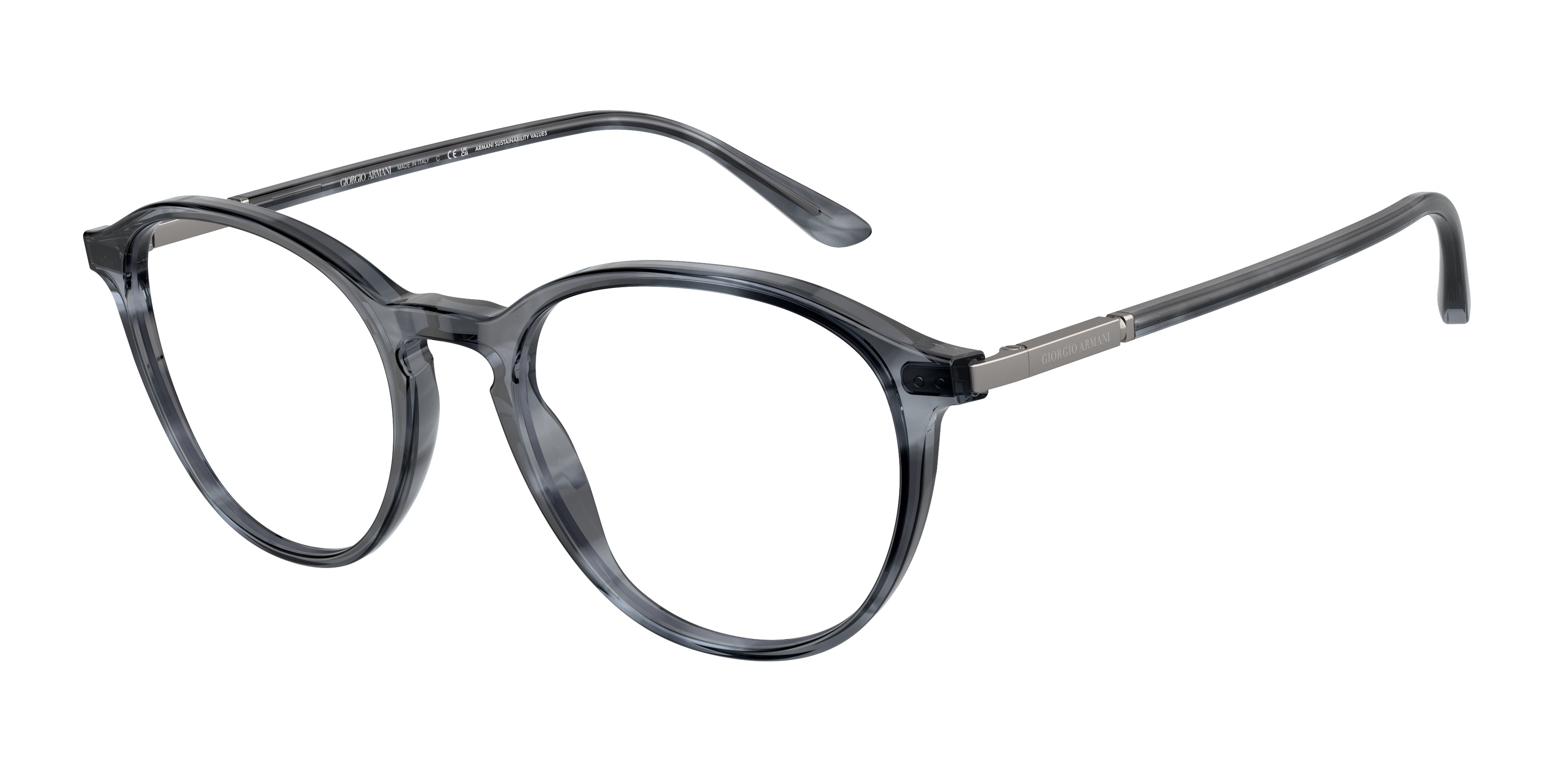 Giorgio Armani AR7237 Phantos Eyeglasses  5986-Striped Blue 51-145-19 - Color Map Blue