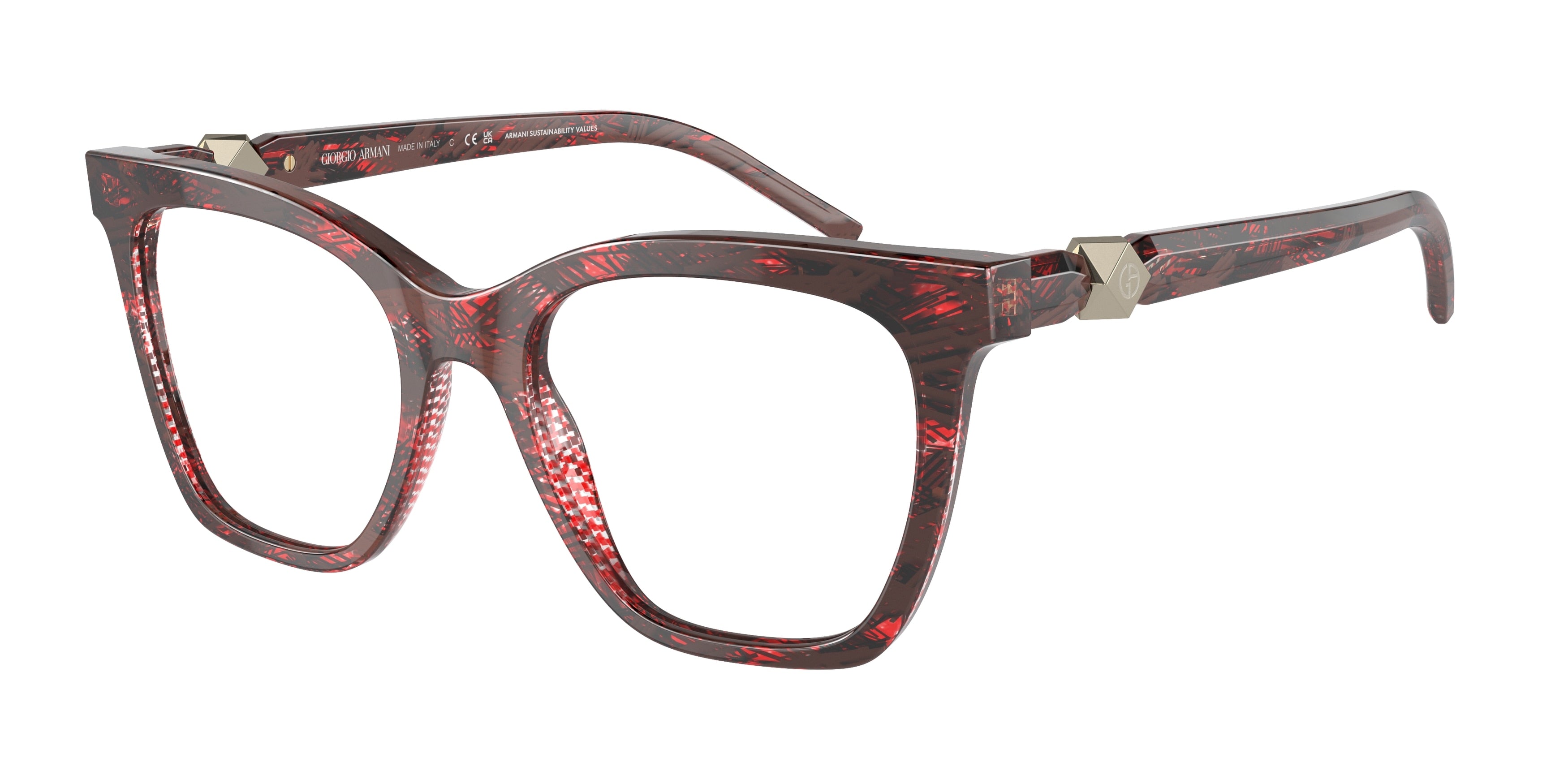 Giorgio Armani AR7238 Cat Eye Eyeglasses  6001-Red Havana 50-140-19 - Color Map Tortoise