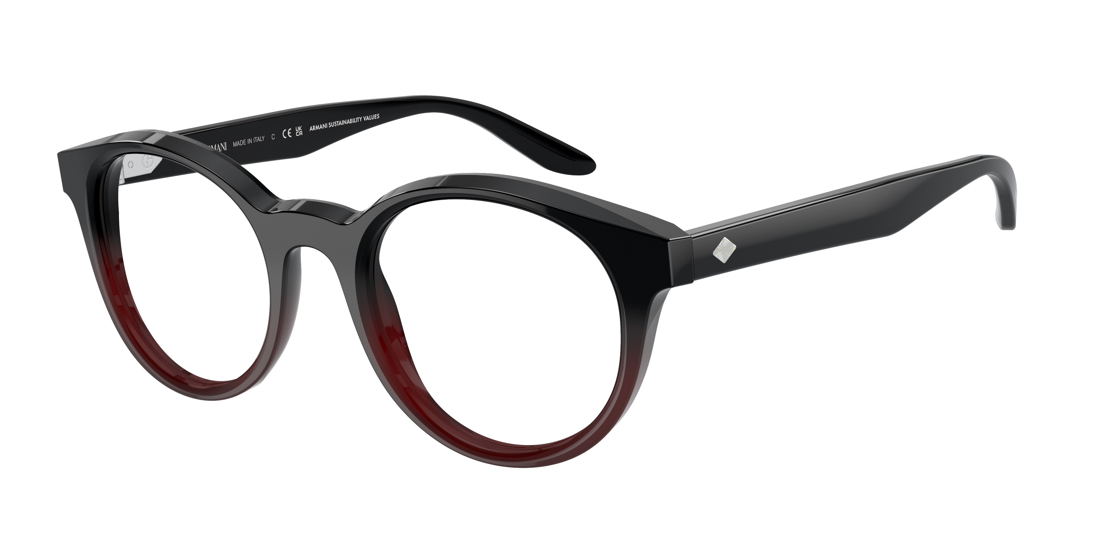 Giorgio Armani AR7239F Phantos Eyeglasses  5997-Gradient Black/Bordeaux 49-140-21 - Color Map Black