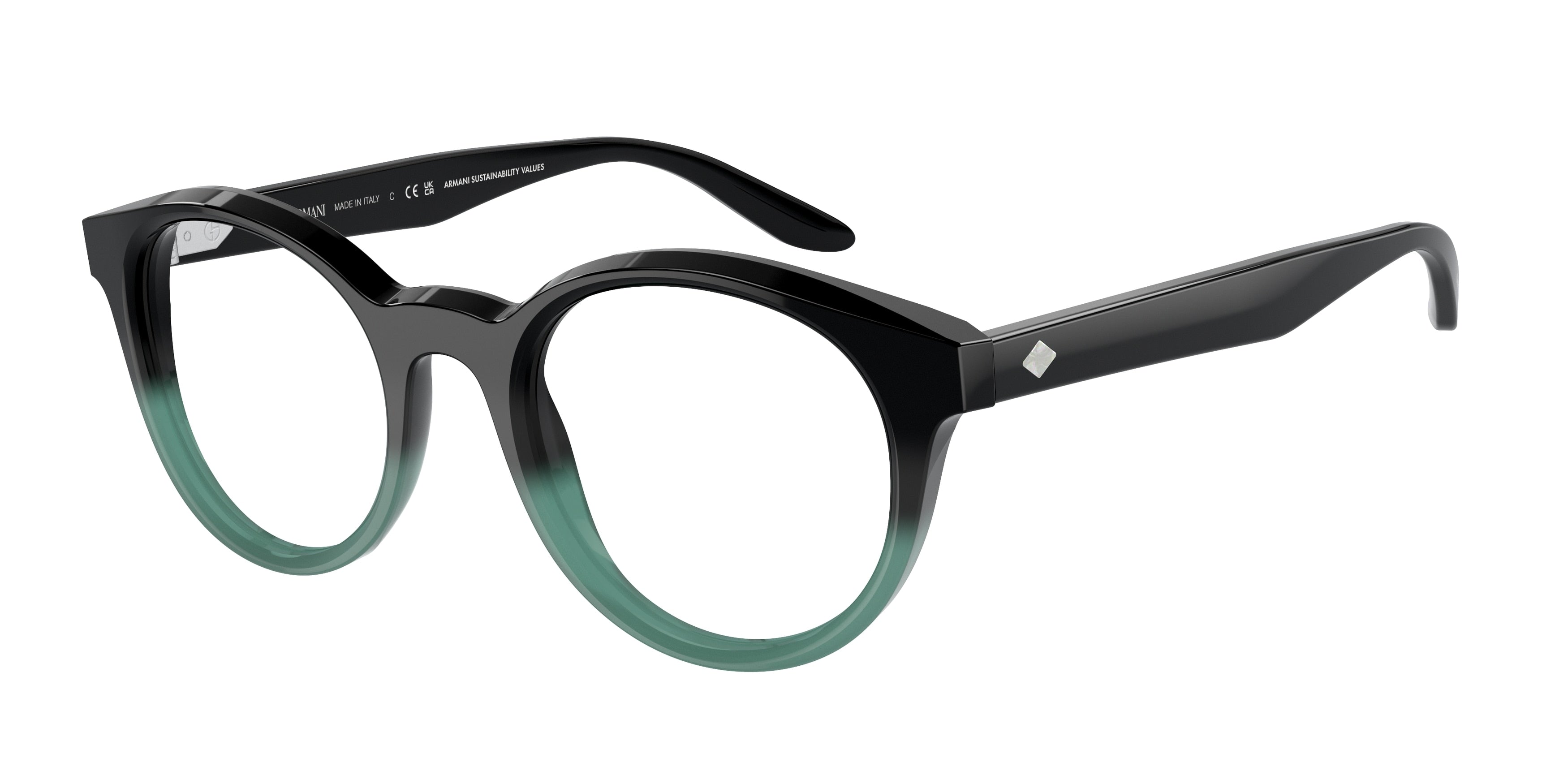 Giorgio Armani AR7239F Phantos Eyeglasses  5998-Gradient Black/Petroleum 49-140-21 - Color Map Black