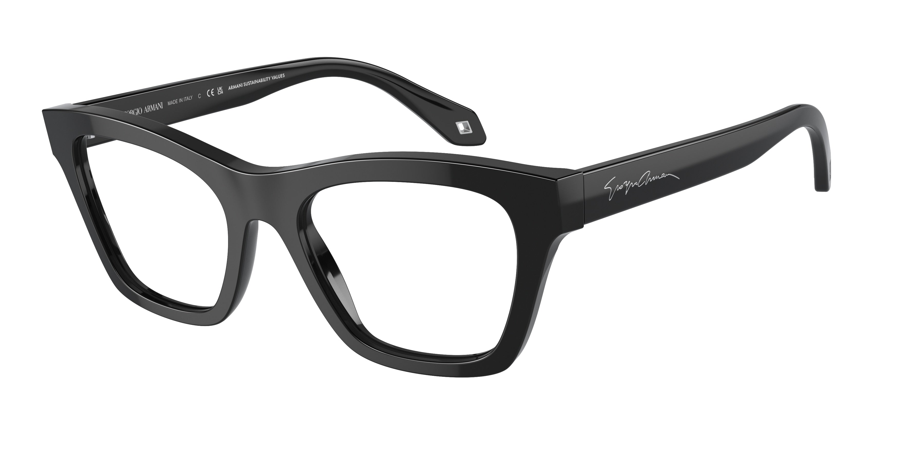 Giorgio Armani AR7240 Cat Eye Eyeglasses  5875-Black 51-140-19 - Color Map Black