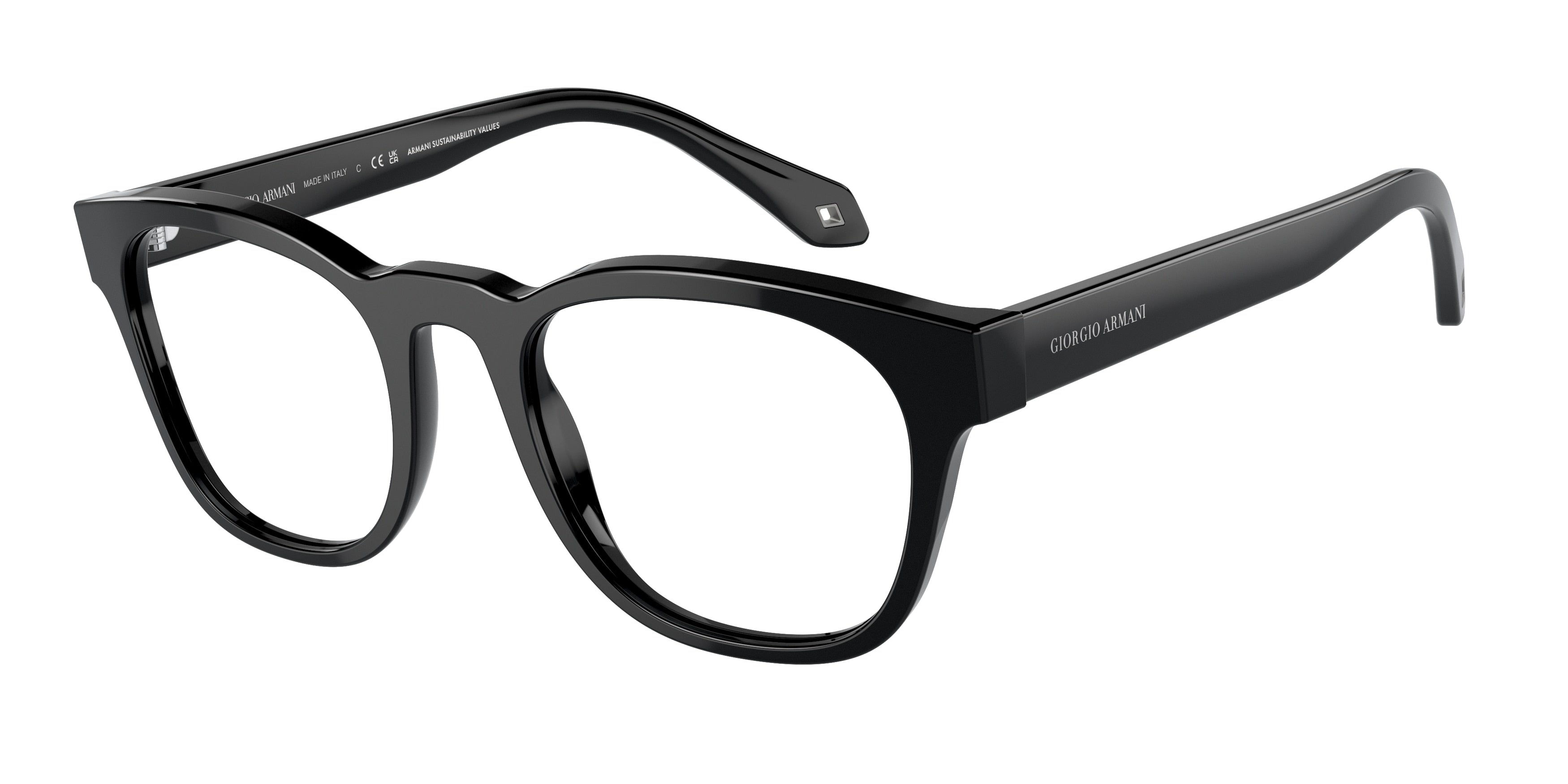 Giorgio Armani AR7242 Square Eyeglasses  5875-Black 51-145-21 - Color Map Black