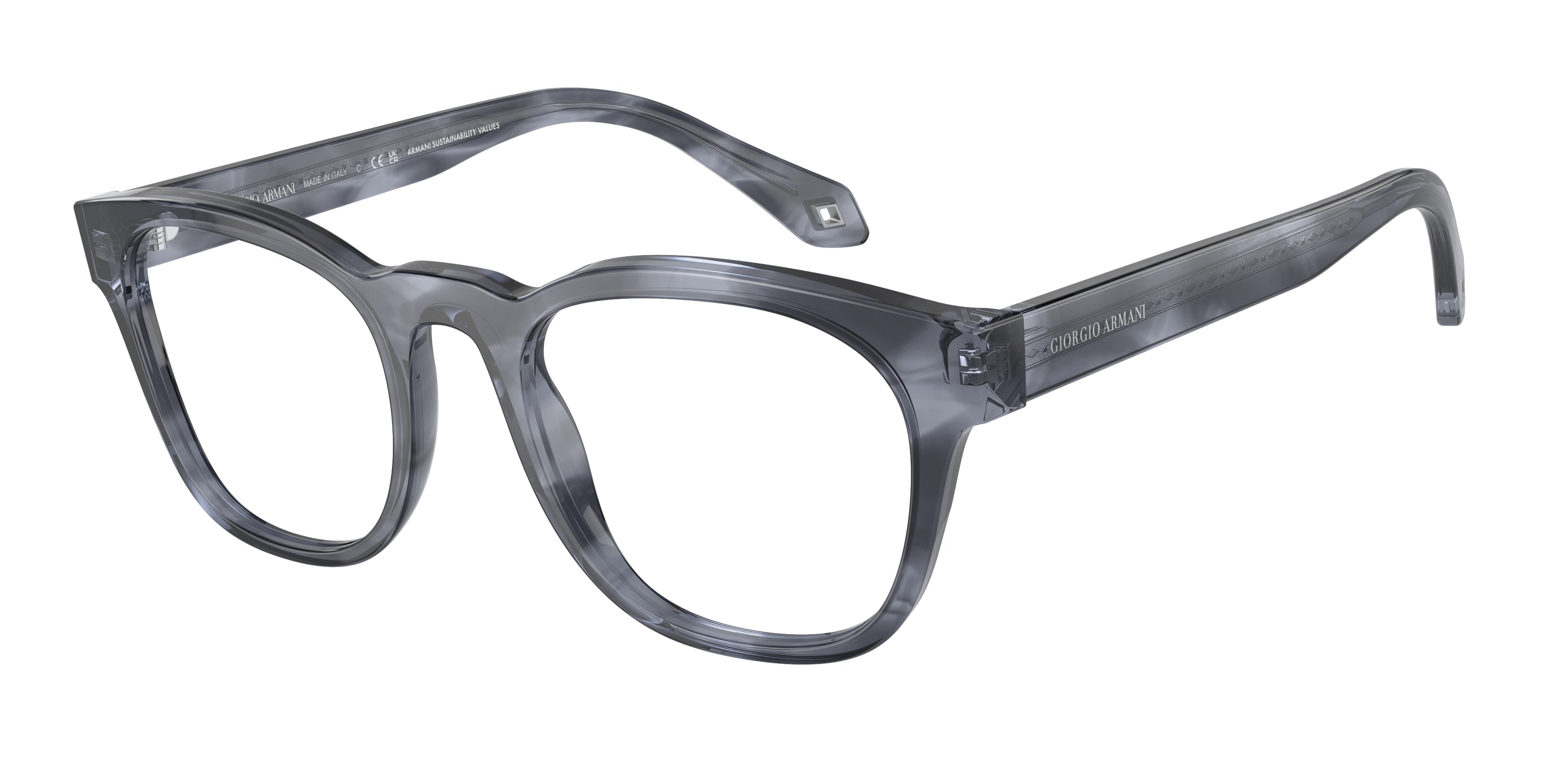 Giorgio Armani AR7242 Square Eyeglasses  5986-Striped Blue 51-145-21 - Color Map Blue