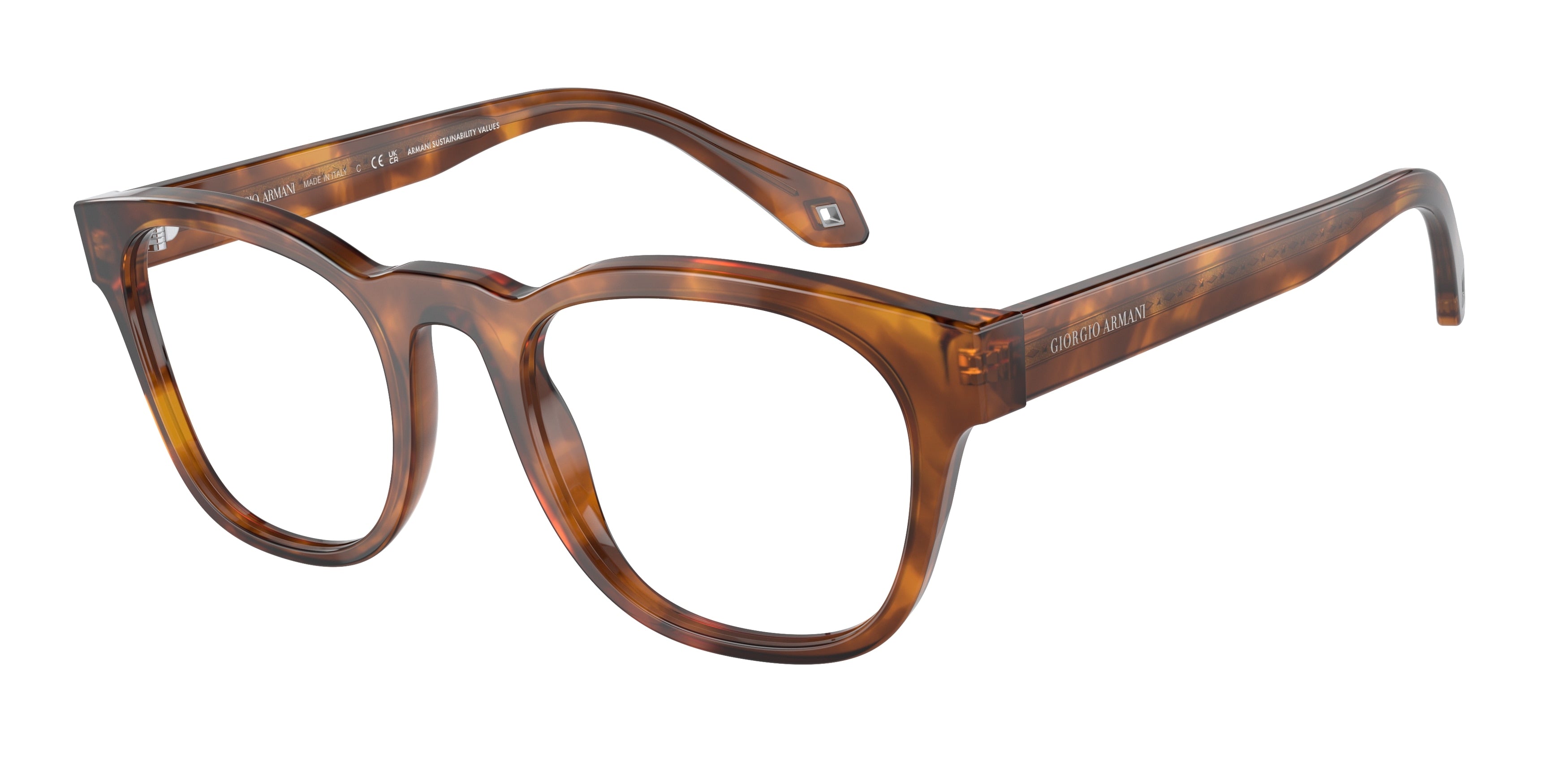 Giorgio Armani AR7242 Square Eyeglasses  5988-Red Havana 51-145-21 - Color Map Tortoise