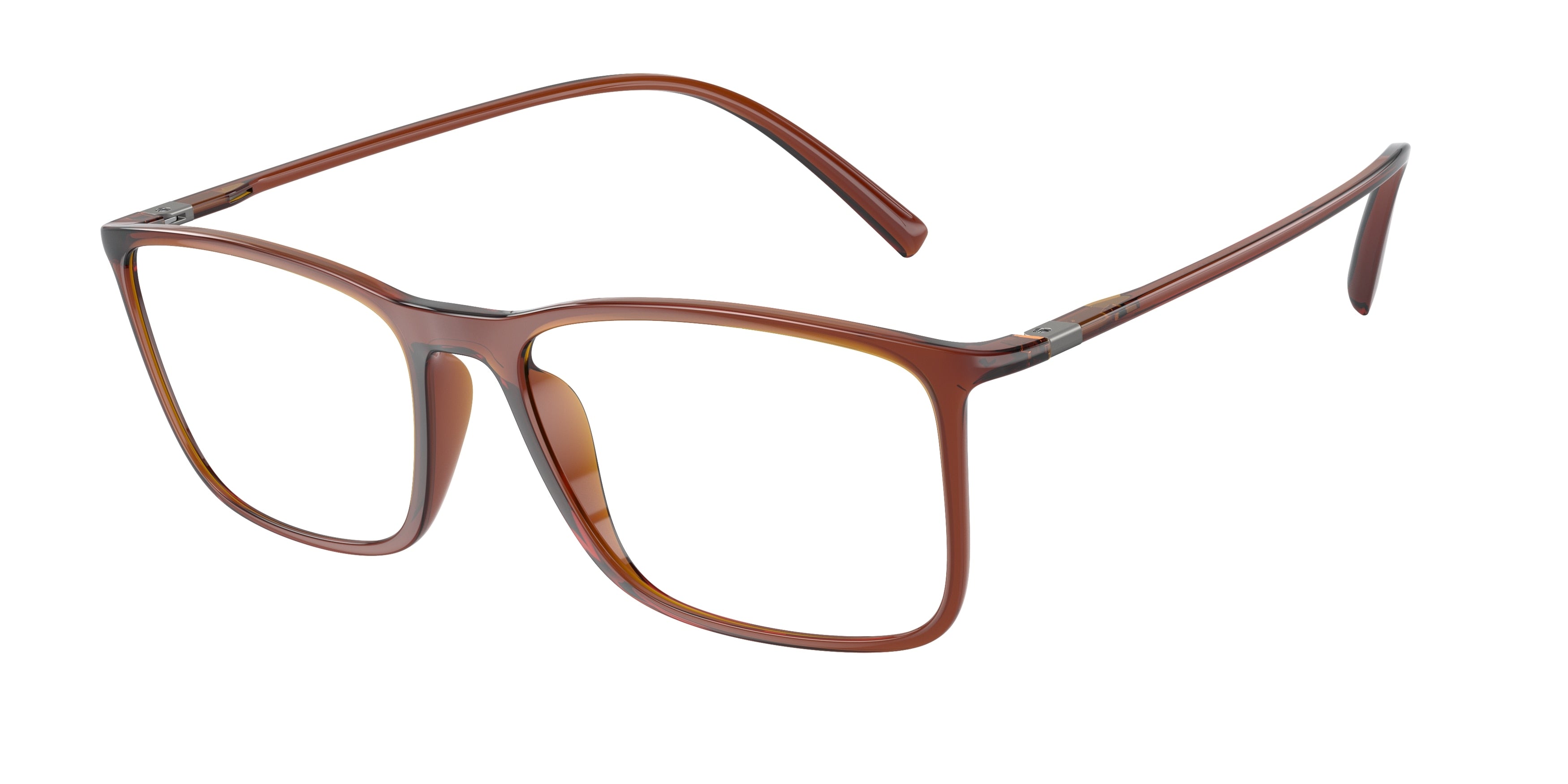 Giorgio Armani AR7244U Rectangle Eyeglasses  6004-Transparent Brown 55-145-17 - Color Map Brown