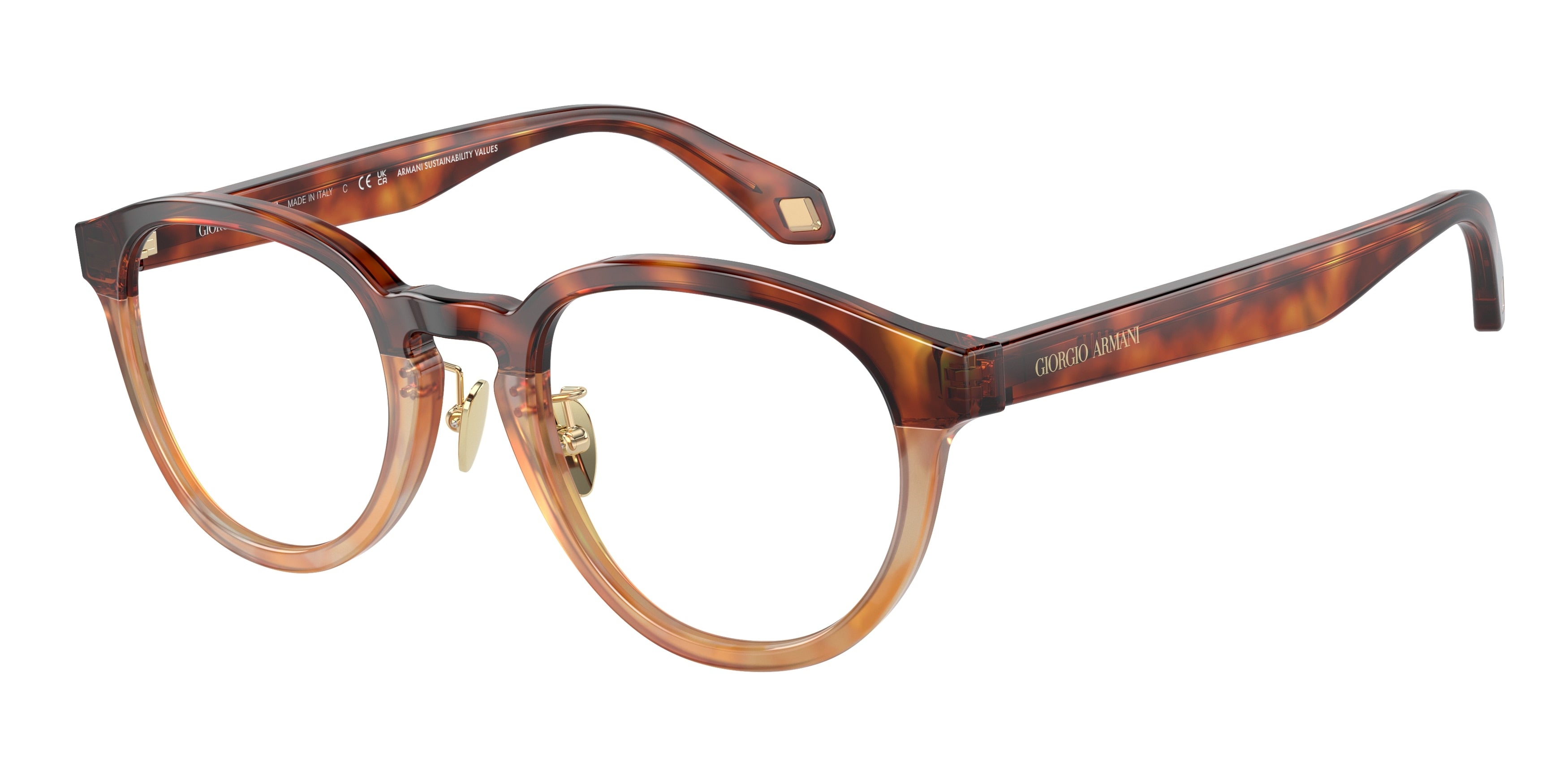 Giorgio Armani AR7248F Phantos Eyeglasses  6034-Red Havana/Honey Havana 50-145-22 - Color Map Brown