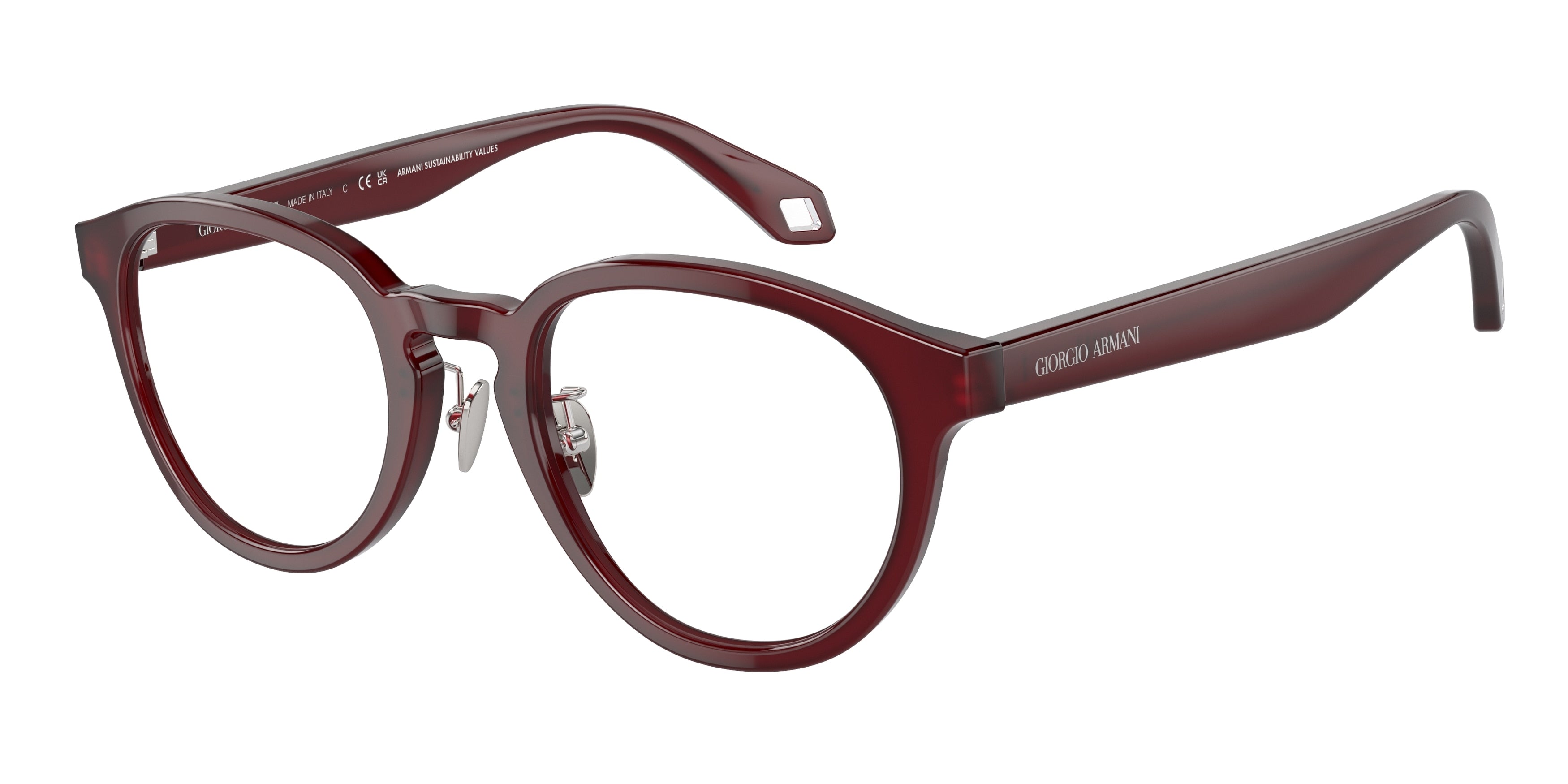 Giorgio Armani AR7248F Phantos Eyeglasses  6045-Opaline Bordeaux 50-145-22 - Color Map Red