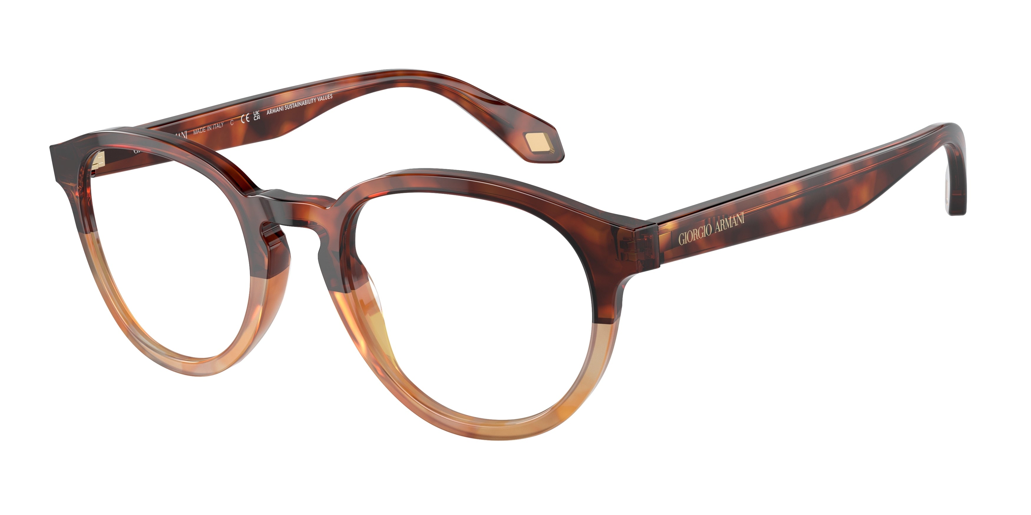 Giorgio Armani AR7248 Phantos Eyeglasses  6034-Red Havana/Honey Havana 50-145-22 - Color Map Brown