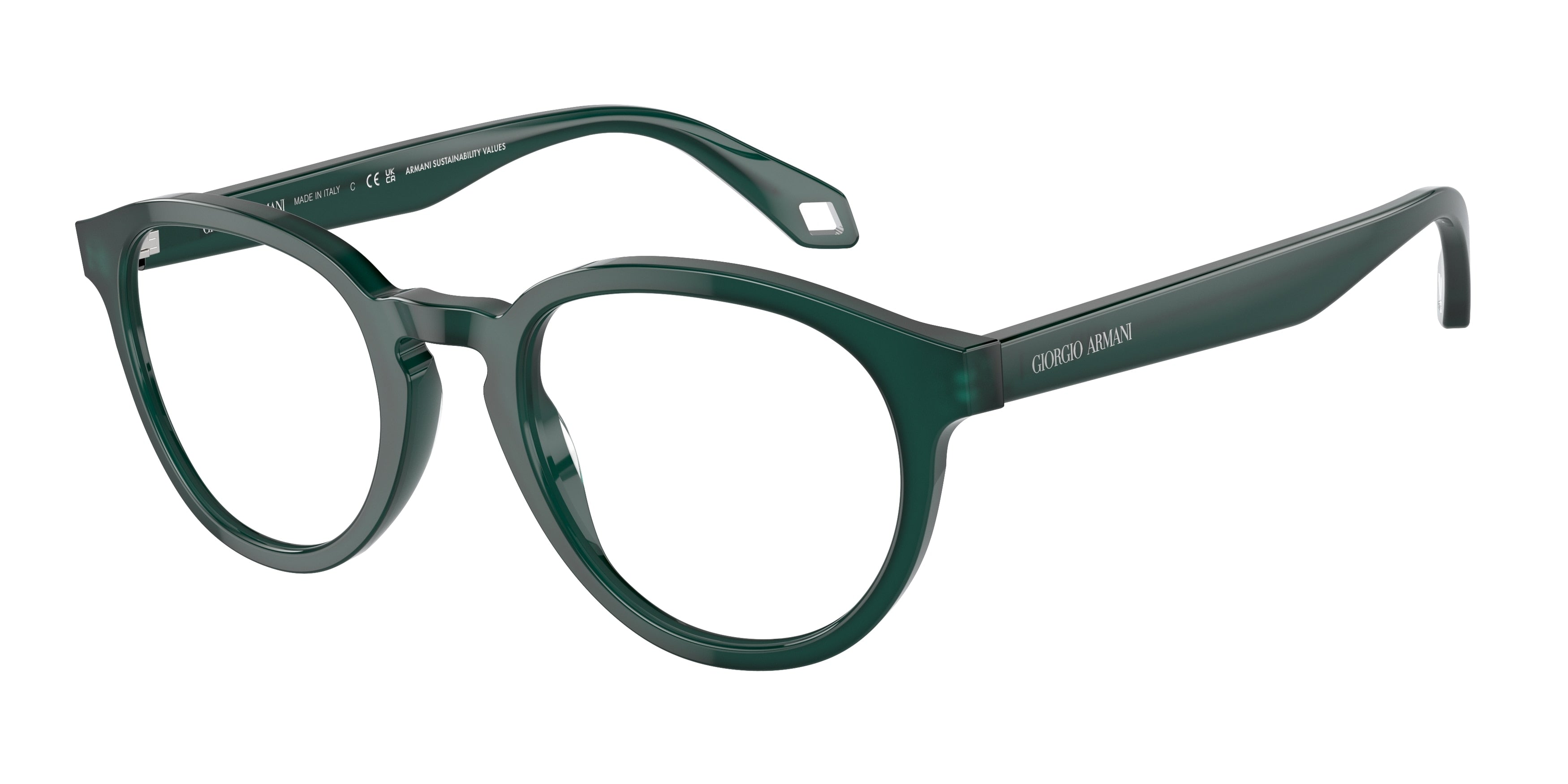 Giorgio Armani AR7248 Phantos Eyeglasses  6044-Opaline Green 50-145-22 - Color Map Green