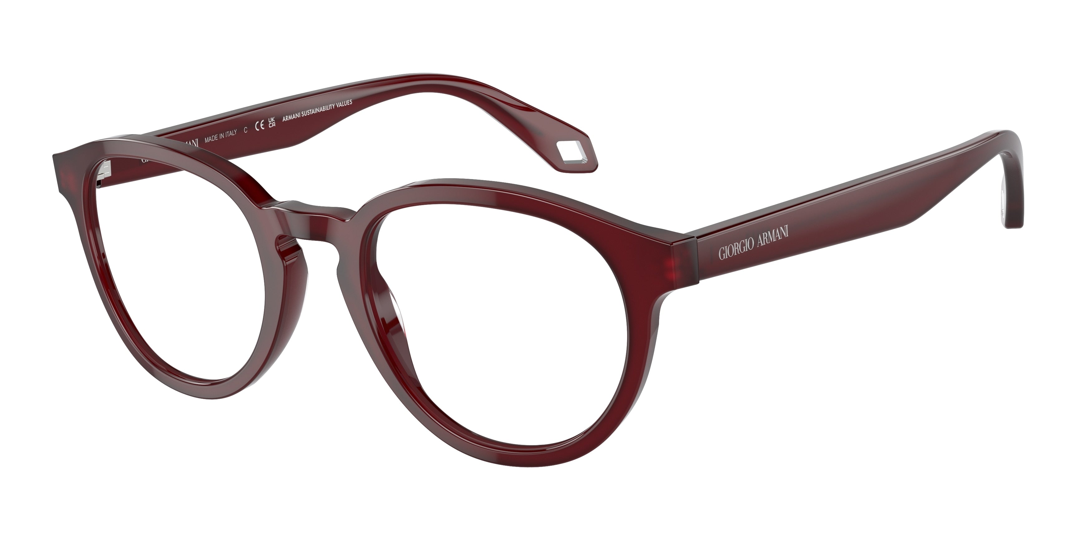 Giorgio Armani AR7248 Phantos Eyeglasses  6045-Opaline Bordeaux 50-145-22 - Color Map Red