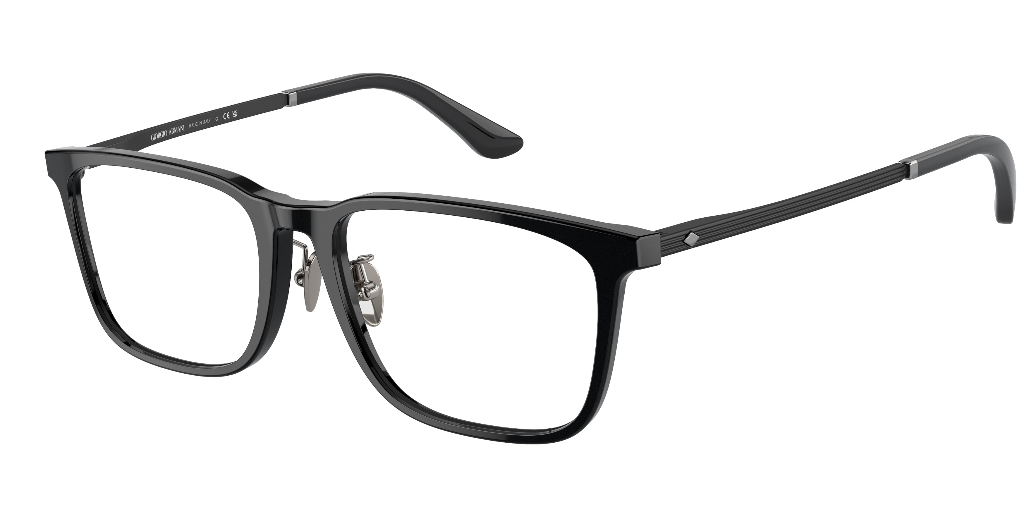 Giorgio Armani AR7249F Rectangle Eyeglasses  5001-Black 55-145-17 - Color Map Black