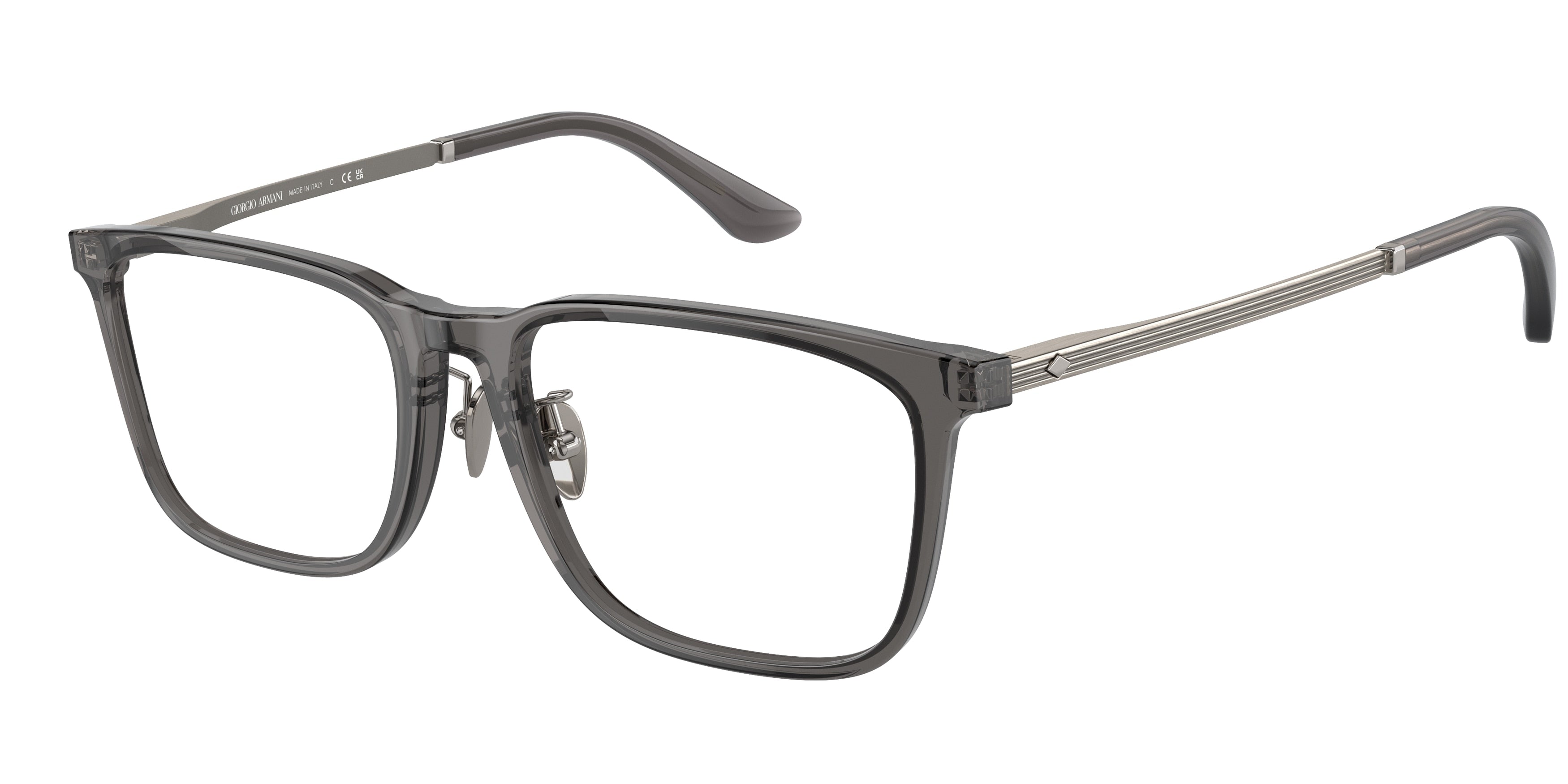 Giorgio Armani AR7249F Rectangle Eyeglasses  6036-Transparent Grey 55-145-17 - Color Map Grey