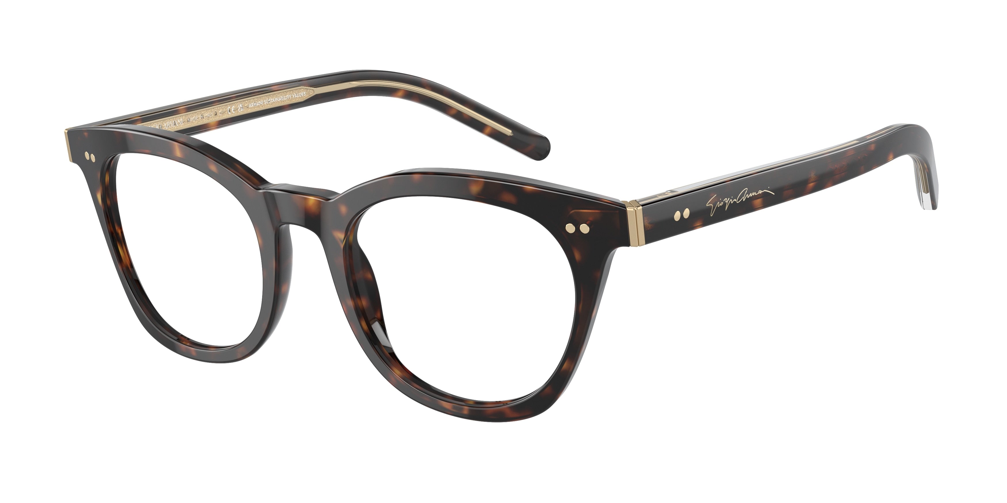 Giorgio Armani AR7251F Cat Eye Eyeglasses  5879-Havana 48-140-20 - Color Map Tortoise