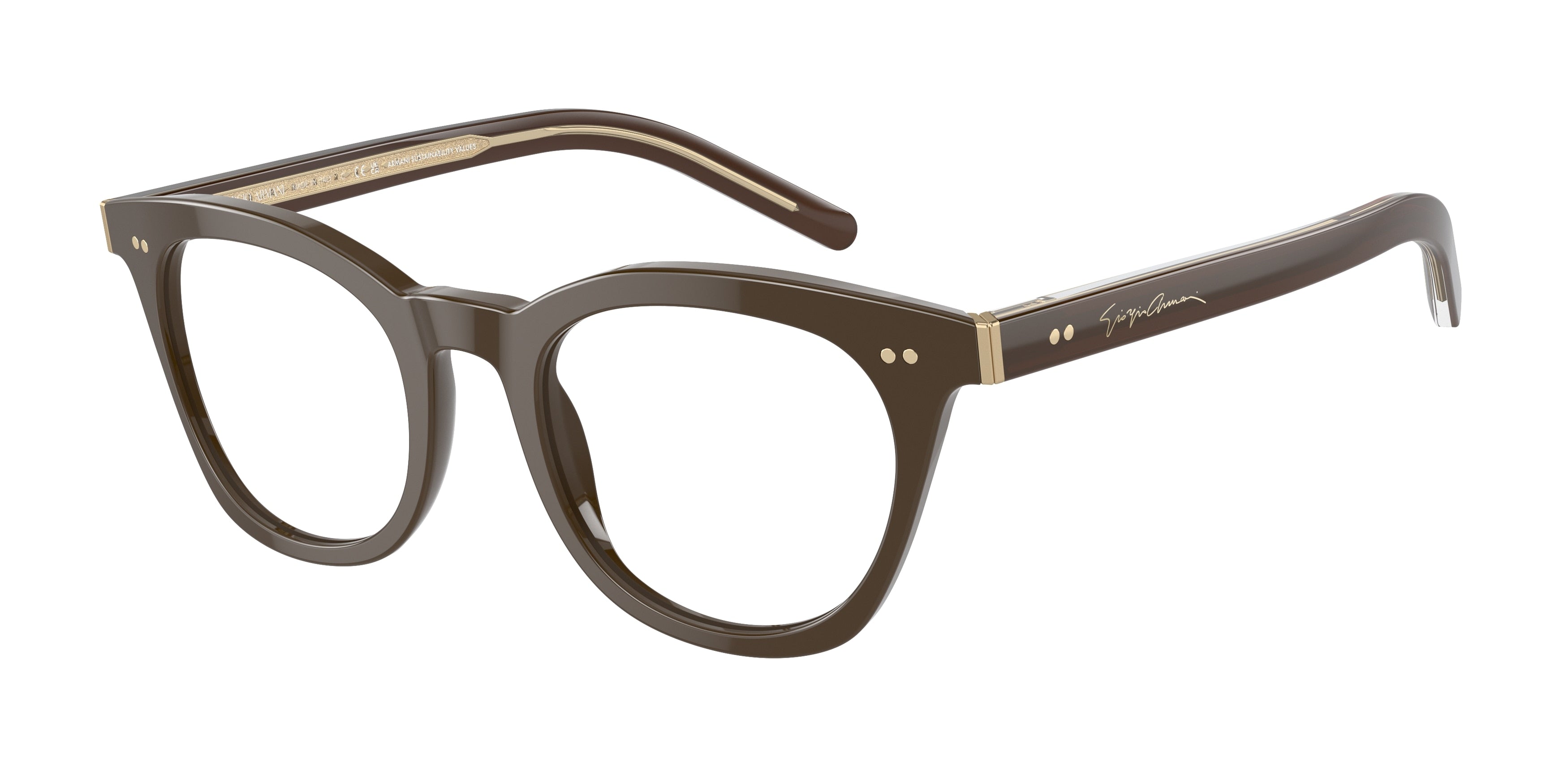 Giorgio Armani AR7251F Cat Eye Eyeglasses  6040-Brown 48-140-20 - Color Map Brown