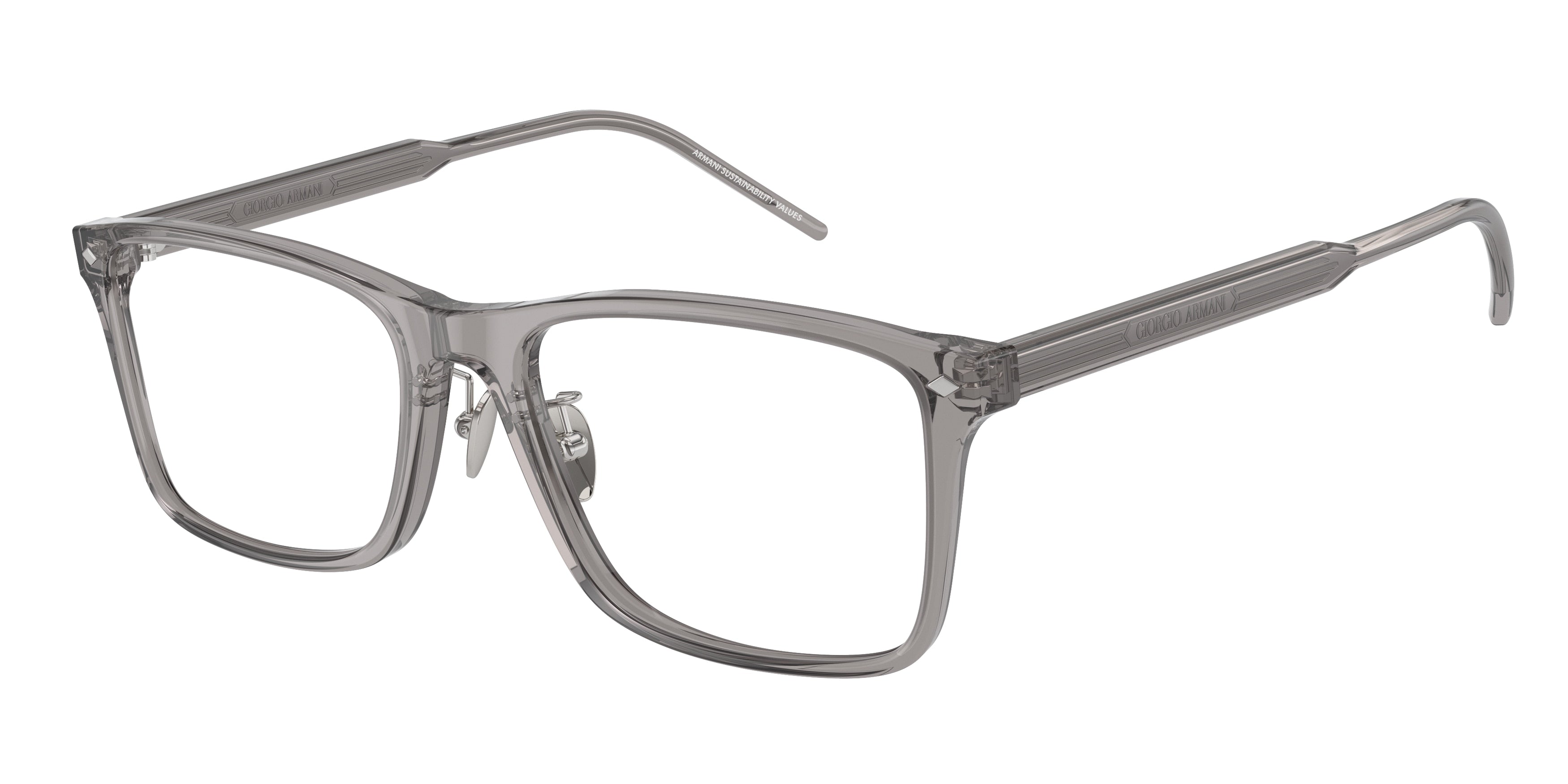 Giorgio Armani AR7258F Rectangle Eyeglasses  6070-Transparent Grey 55-145-18 - Color Map Grey