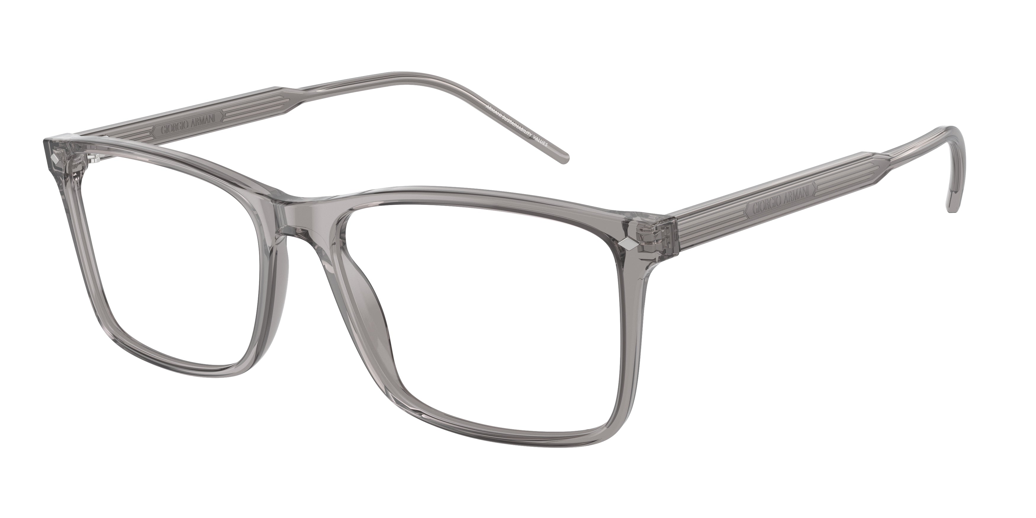 Giorgio Armani AR7258 Rectangle Eyeglasses  6070-Transparent Grey 57-145-17 - Color Map Grey