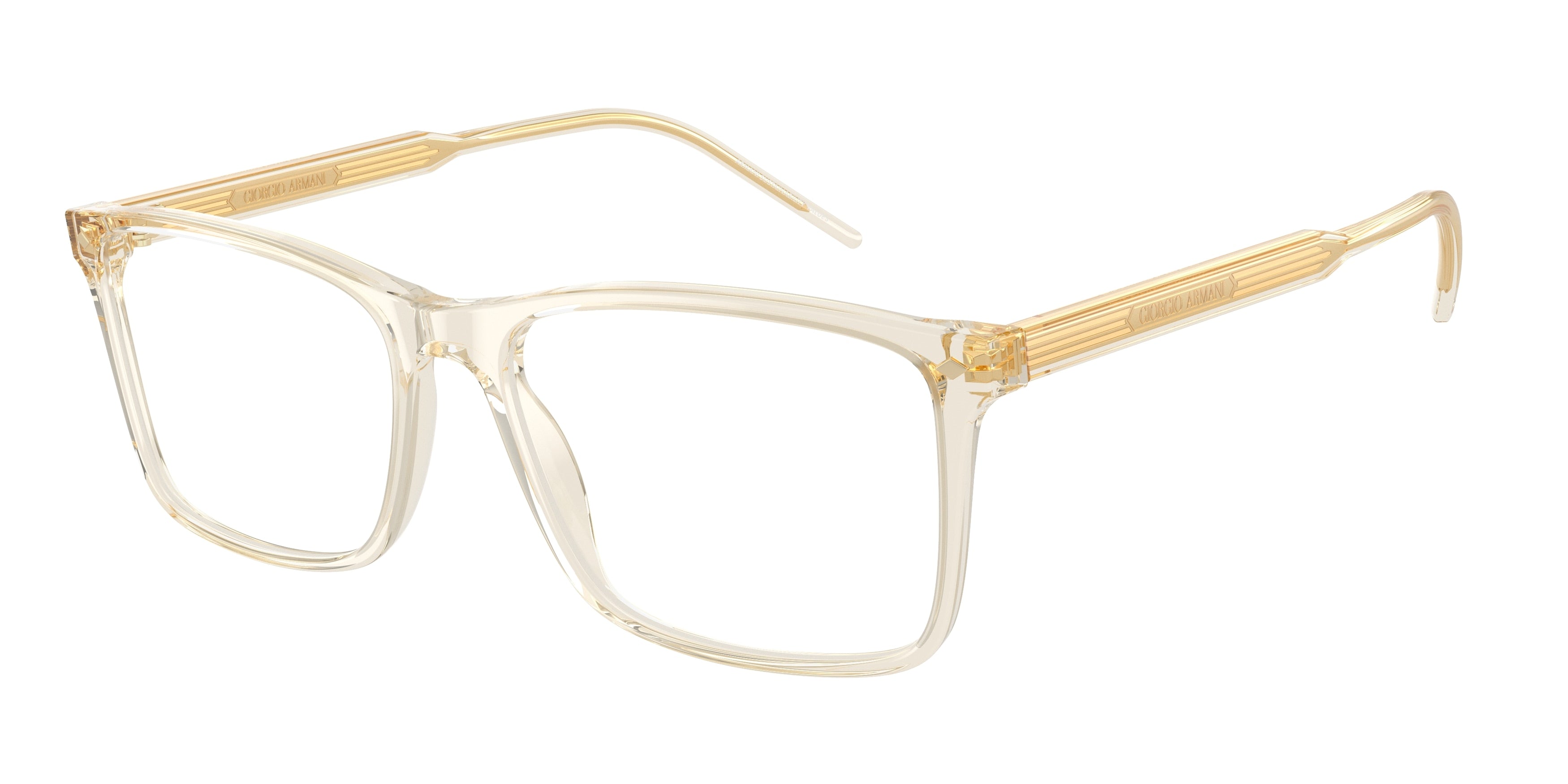 Giorgio Armani AR7258 Rectangle Eyeglasses  6077-Transparent Yellow 57-145-17 - Color Map Yellow