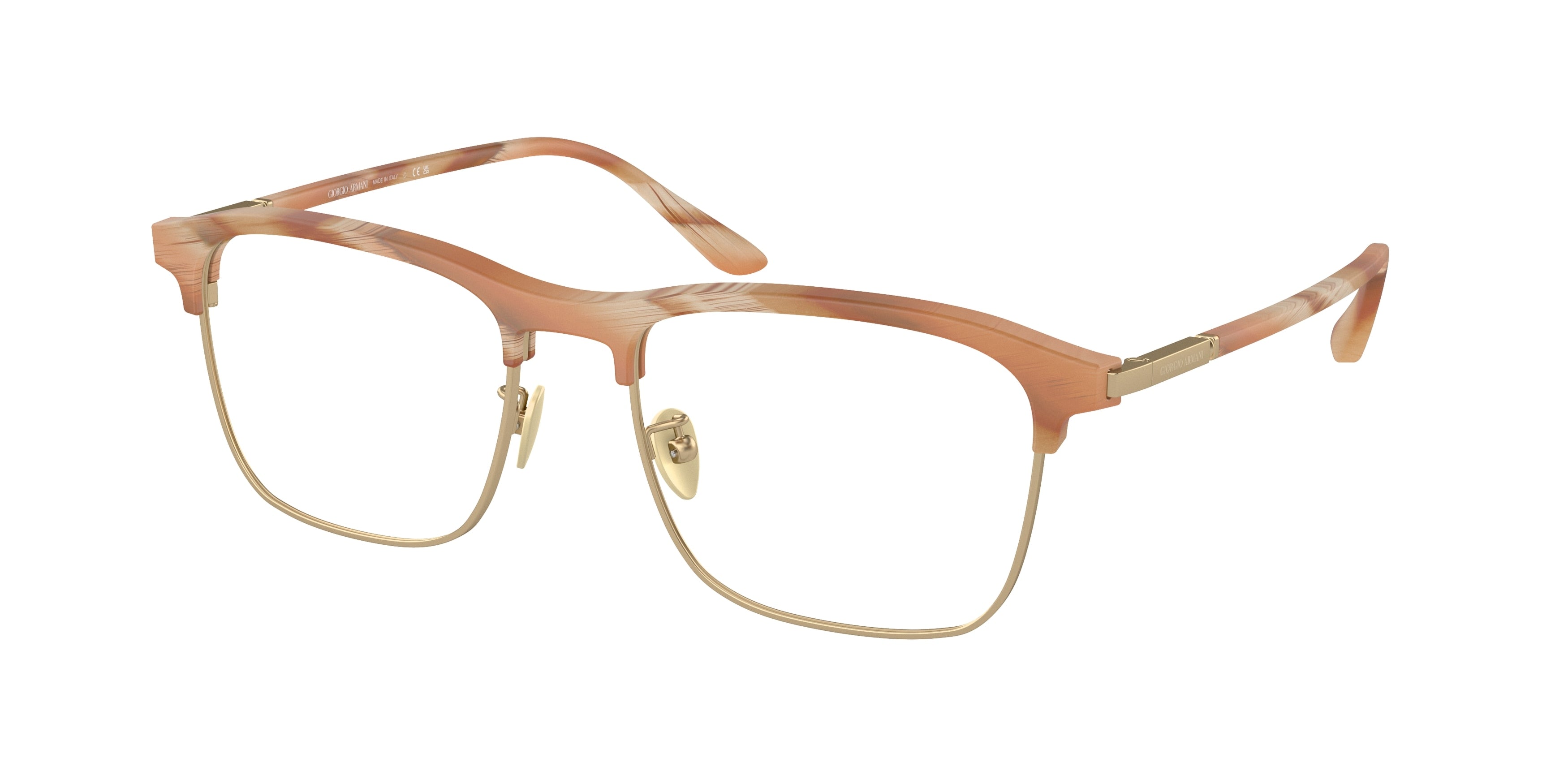 Giorgio Armani AR7262 Rectangle Eyeglasses  6067-Matte Honey Horn 54-145-18 - Color Map Yellow