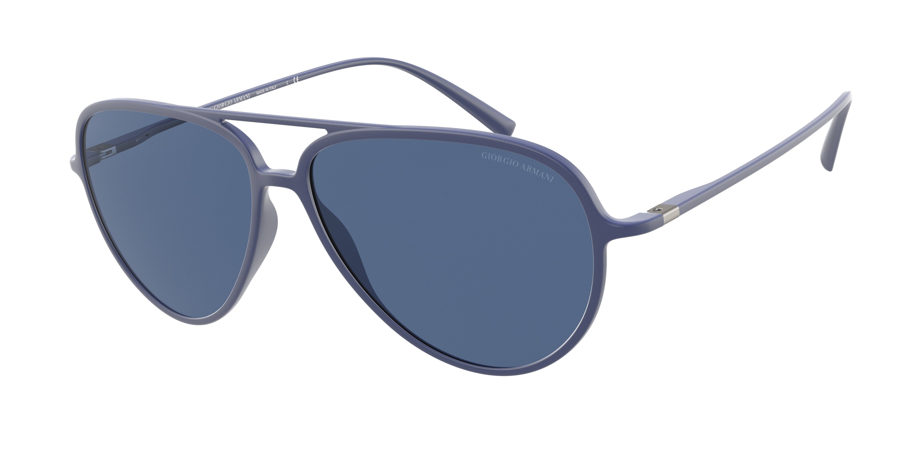 Giorgio Armani AR8142 Pilot Sunglasses  585980-Matte Blue 58-145-13 - Color Map Blue