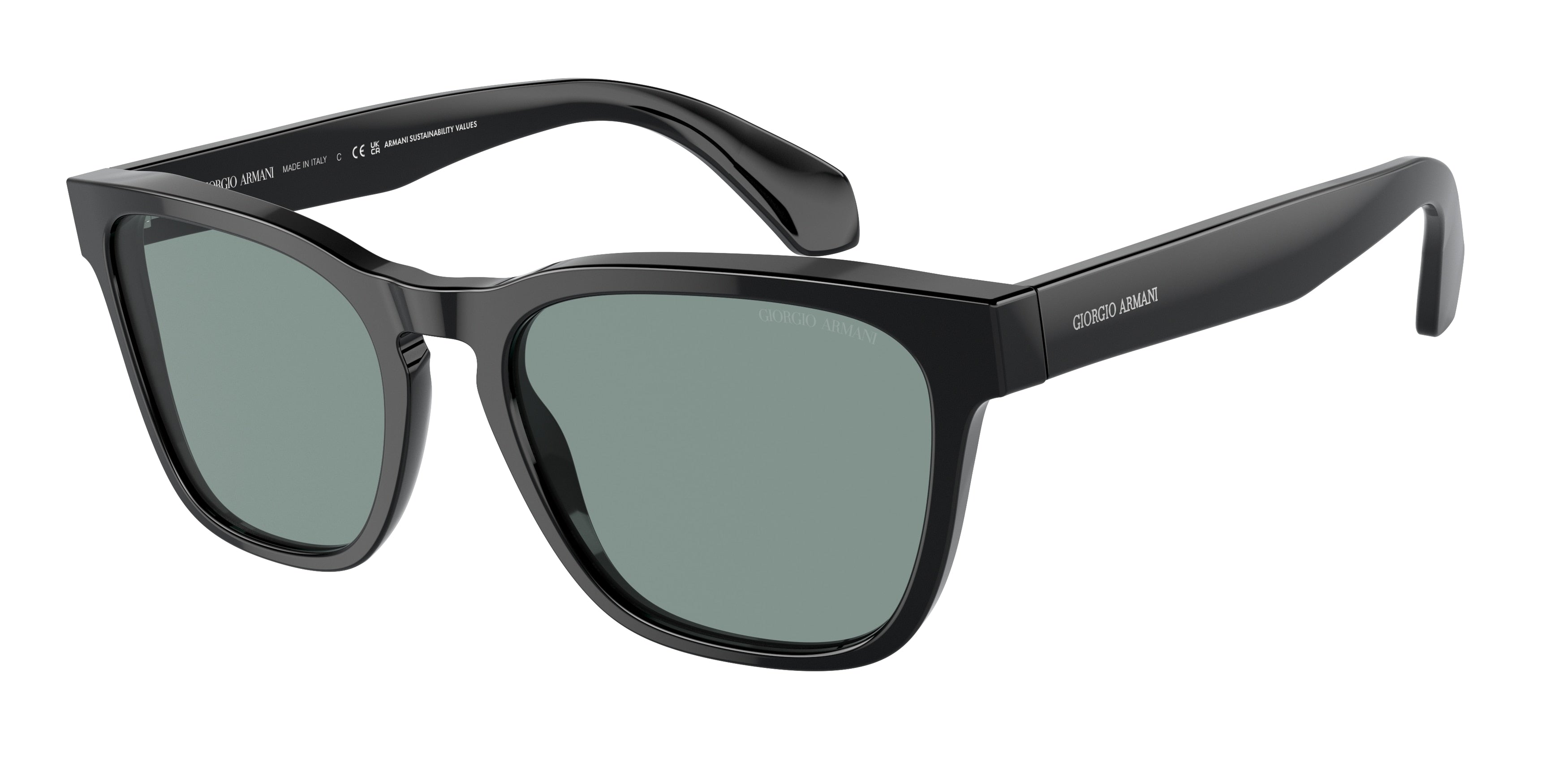 Giorgio Armani AR8155 Rectangle Sunglasses  587556-Black 55-145-19 - Color Map Black