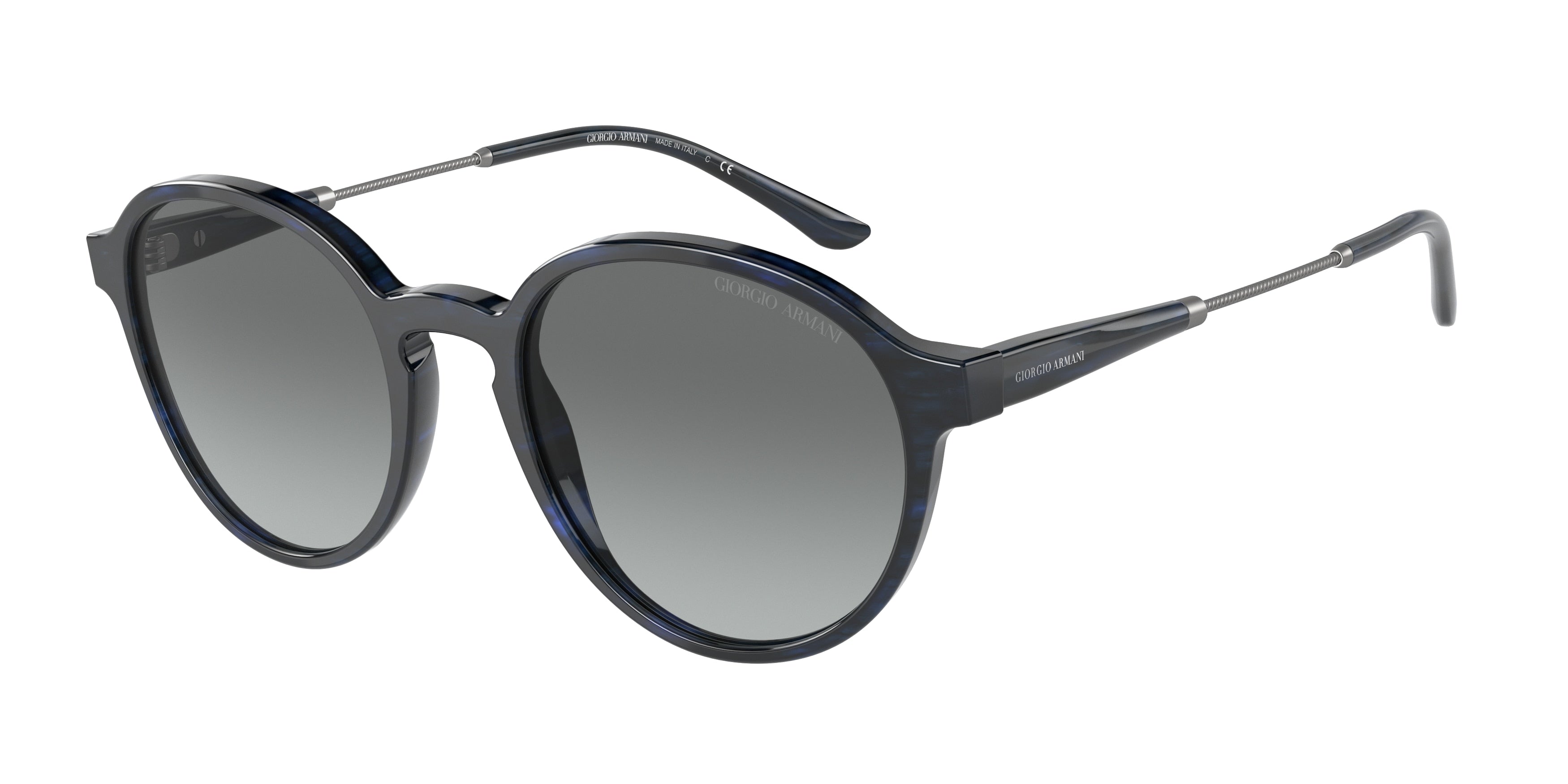 Giorgio Armani AR8160 Phantos Sunglasses  592311-Striped Blue 51-145-20 - Color Map Blue