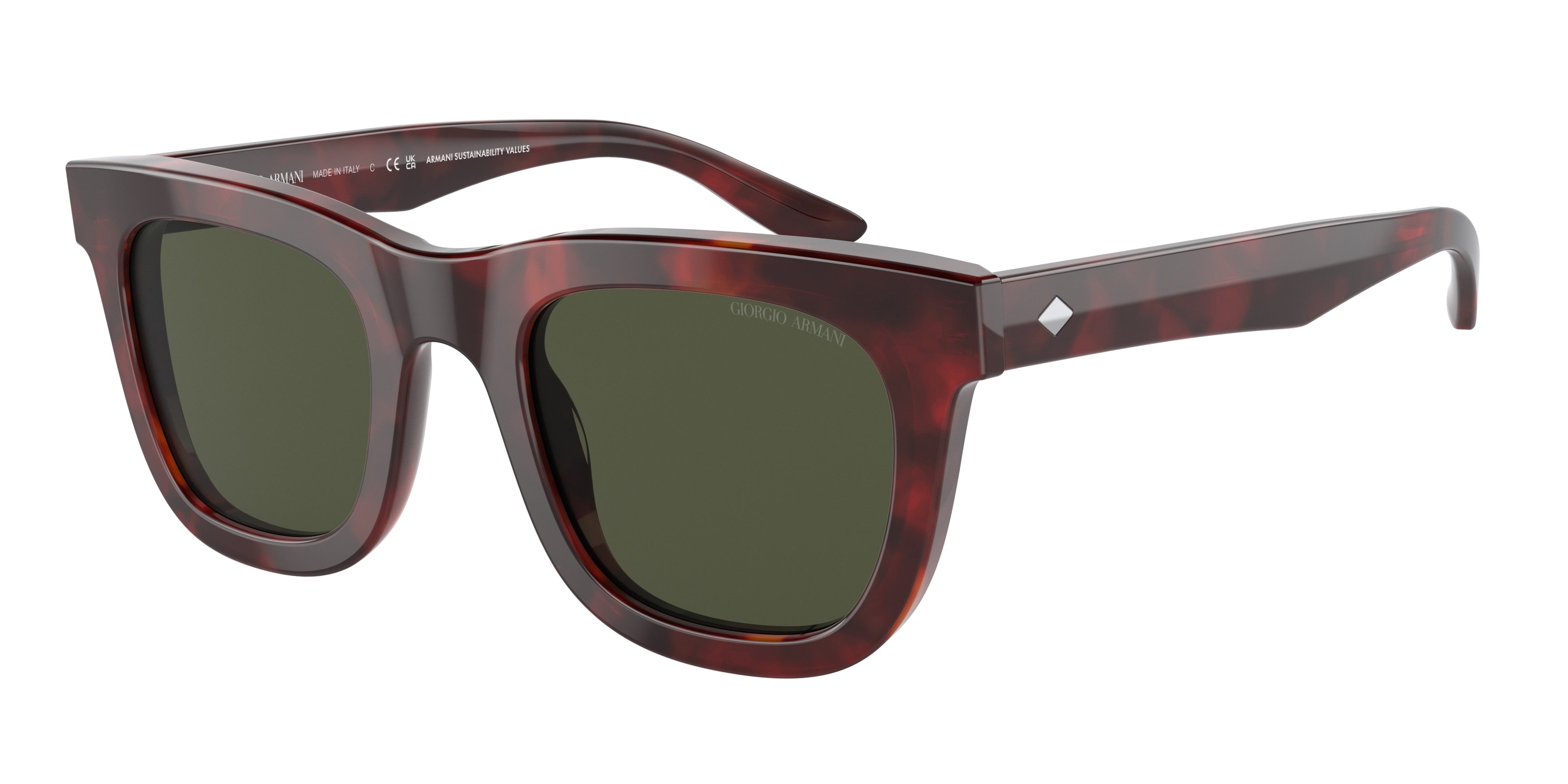 Giorgio Armani AR8171F Rectangle Sunglasses  596231-Red Havana 51-145-23 - Color Map Tortoise