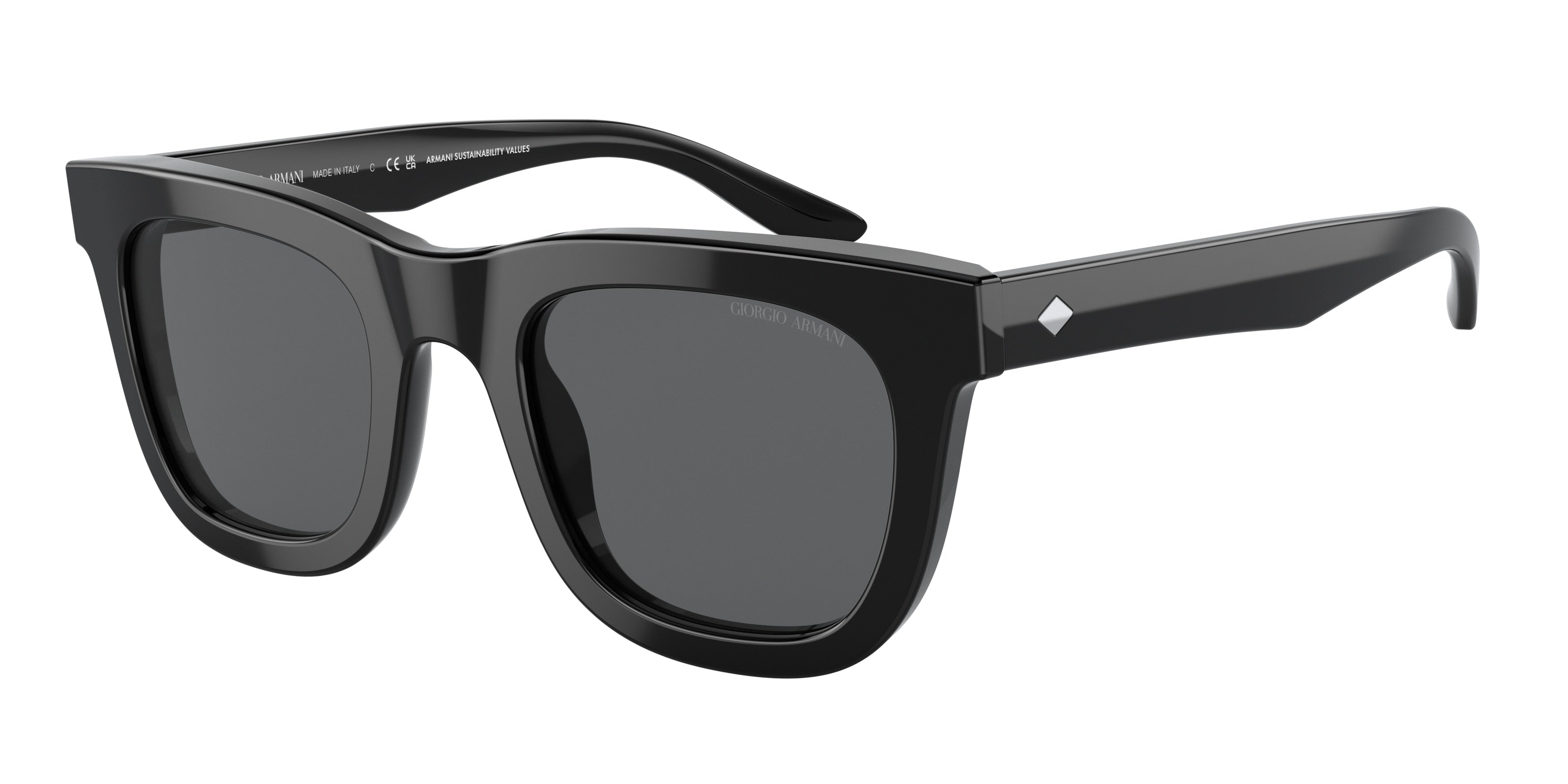 Giorgio Armani AR8171 Rectangle Sunglasses  5875B1-Black 49-145-23 - Color Map Black