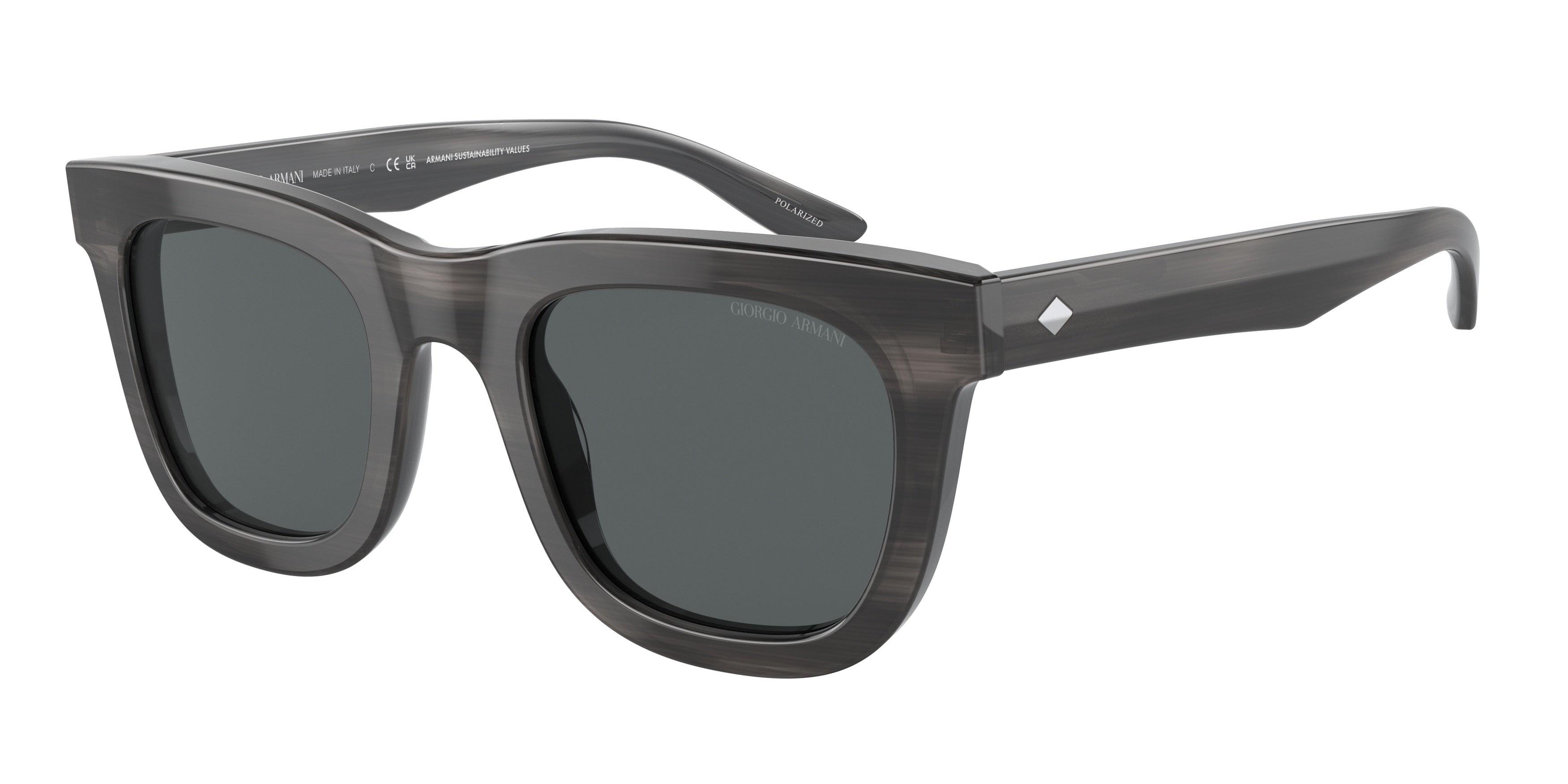 Giorgio Armani AR8171 Rectangle Sunglasses  5964P2-Striped Grey 49-145-23 - Color Map Grey