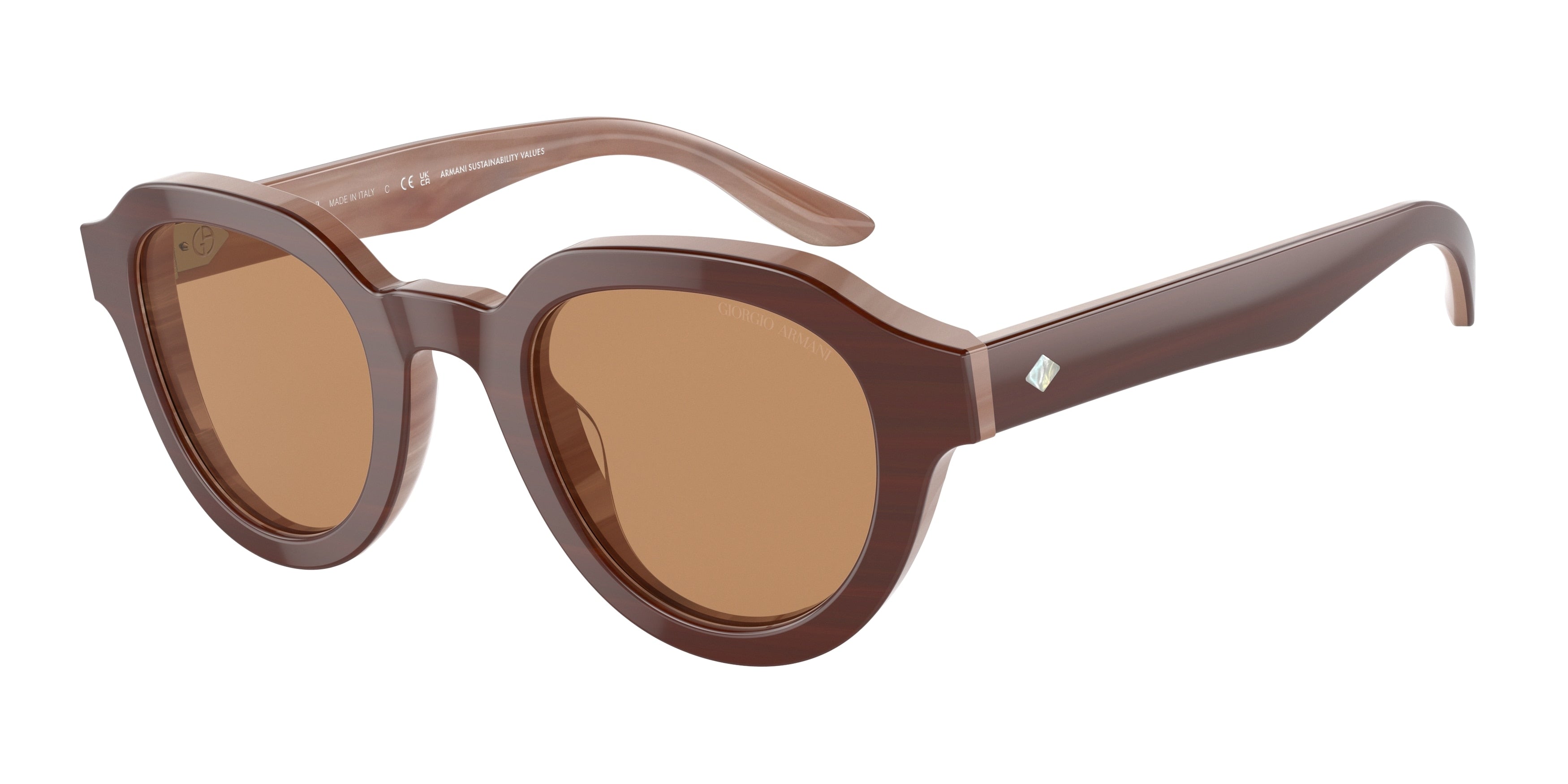 Giorgio Armani AR8172U Phantos Sunglasses  596953-Bilayer Marble Brown 46-145-24 - Color Map Brown