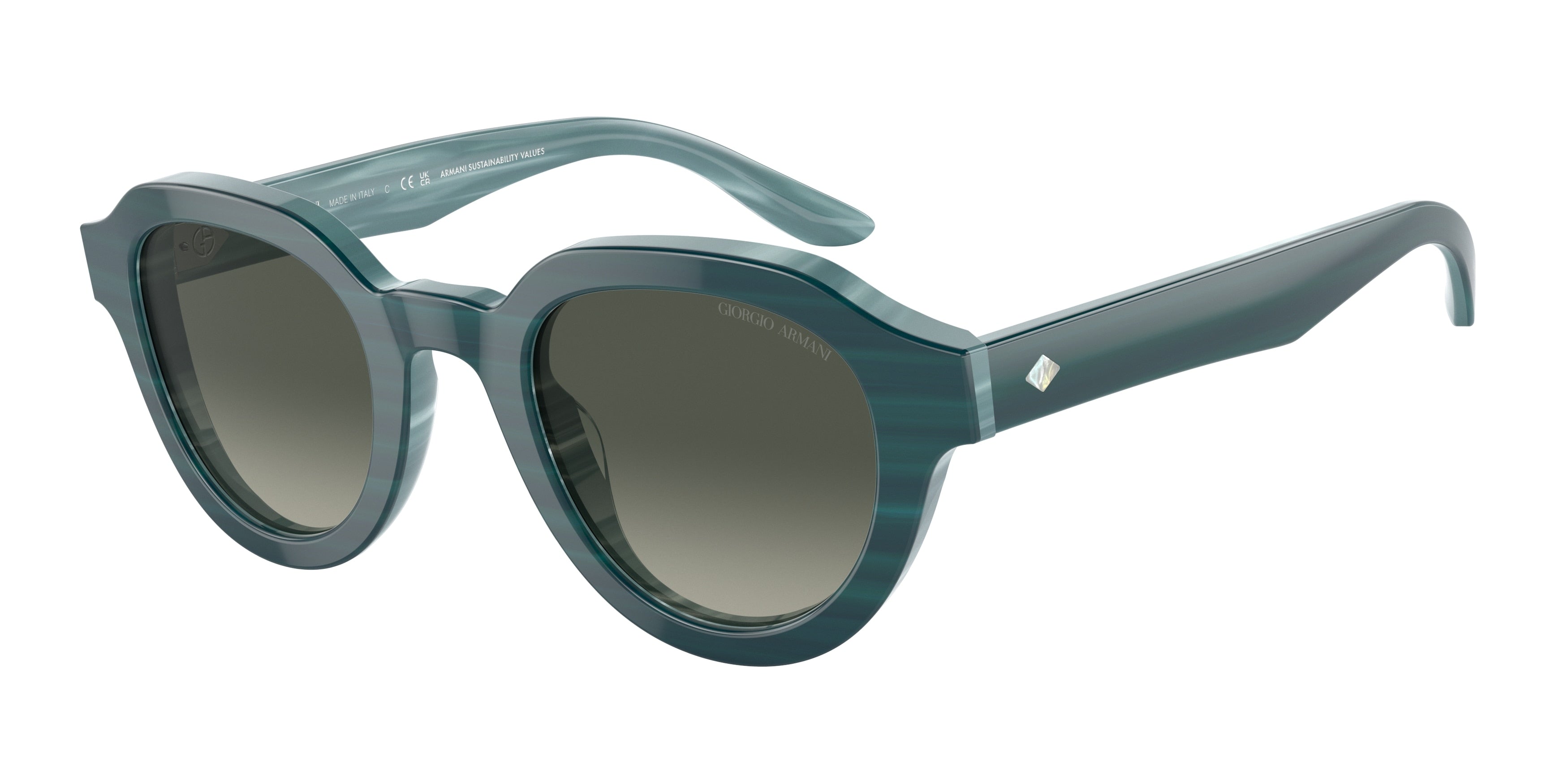 Giorgio Armani AR8172U Phantos Sunglasses  597071-Bilayer Marble Petroleum 46-145-24 - Color Map Green