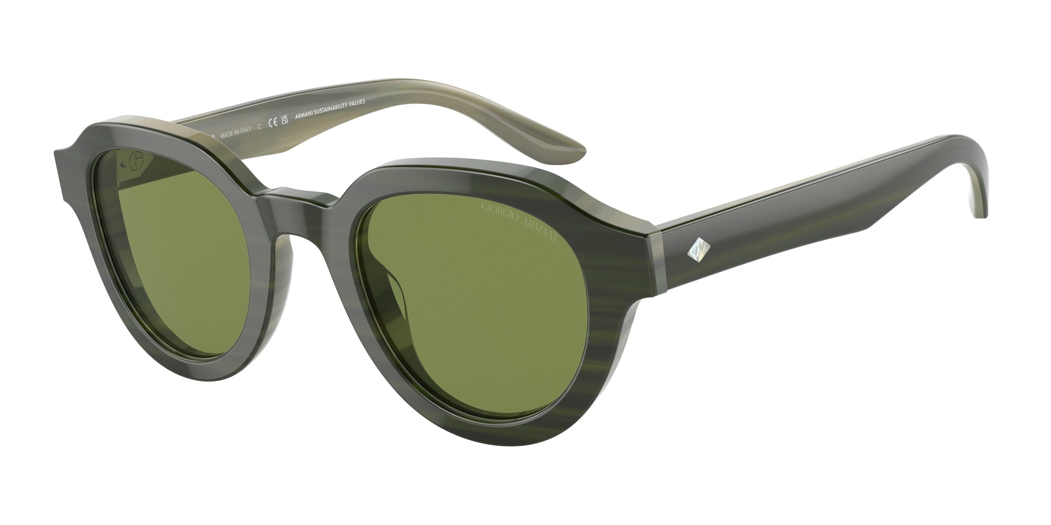 Giorgio Armani AR8172U Phantos Sunglasses  59714E-Bilayer Marble Green 46-145-24 - Color Map Green