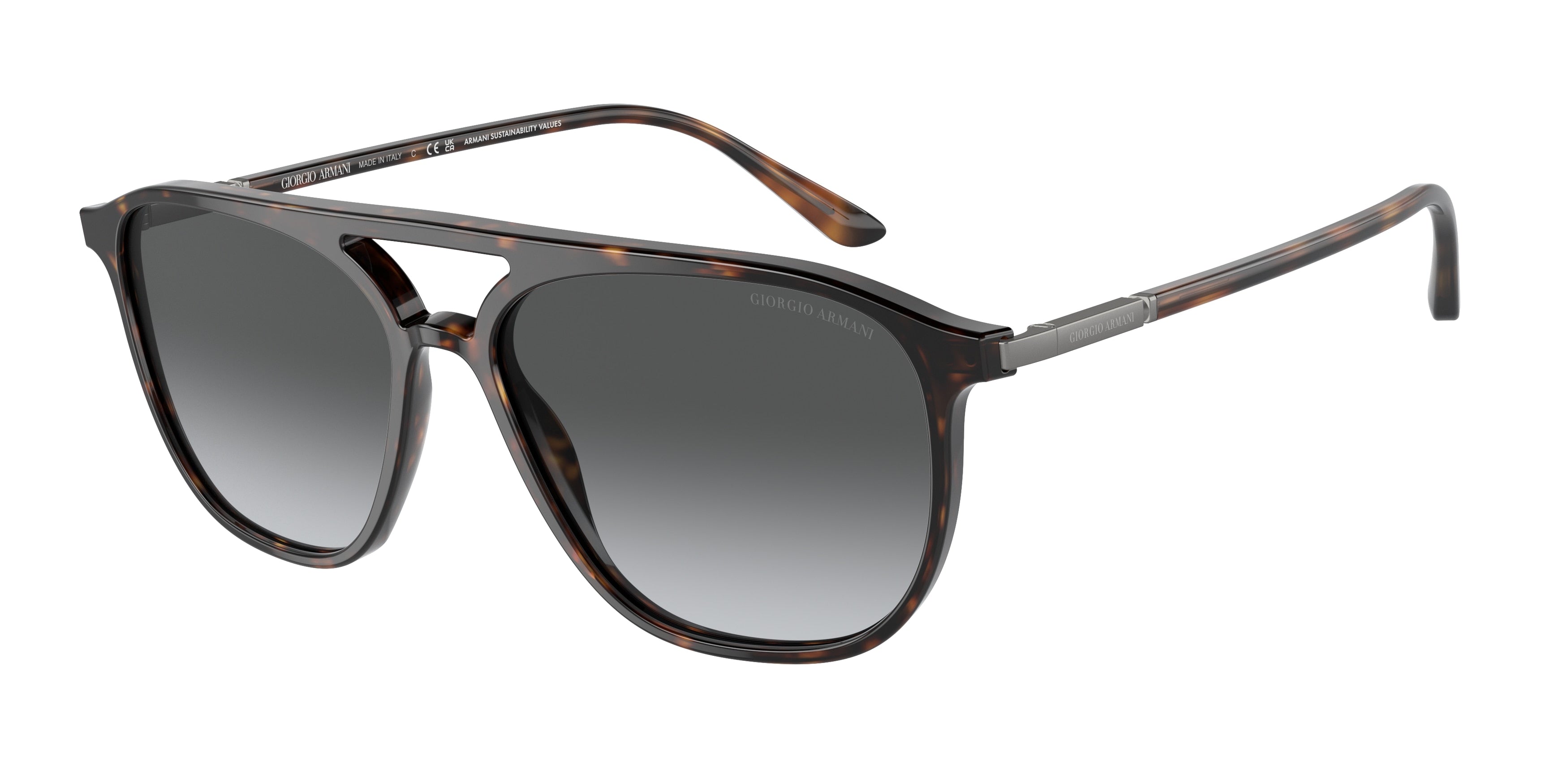 Giorgio Armani AR8179F Pilot Sunglasses  5026T3-Havana 56-145-15 - Color Map Tortoise