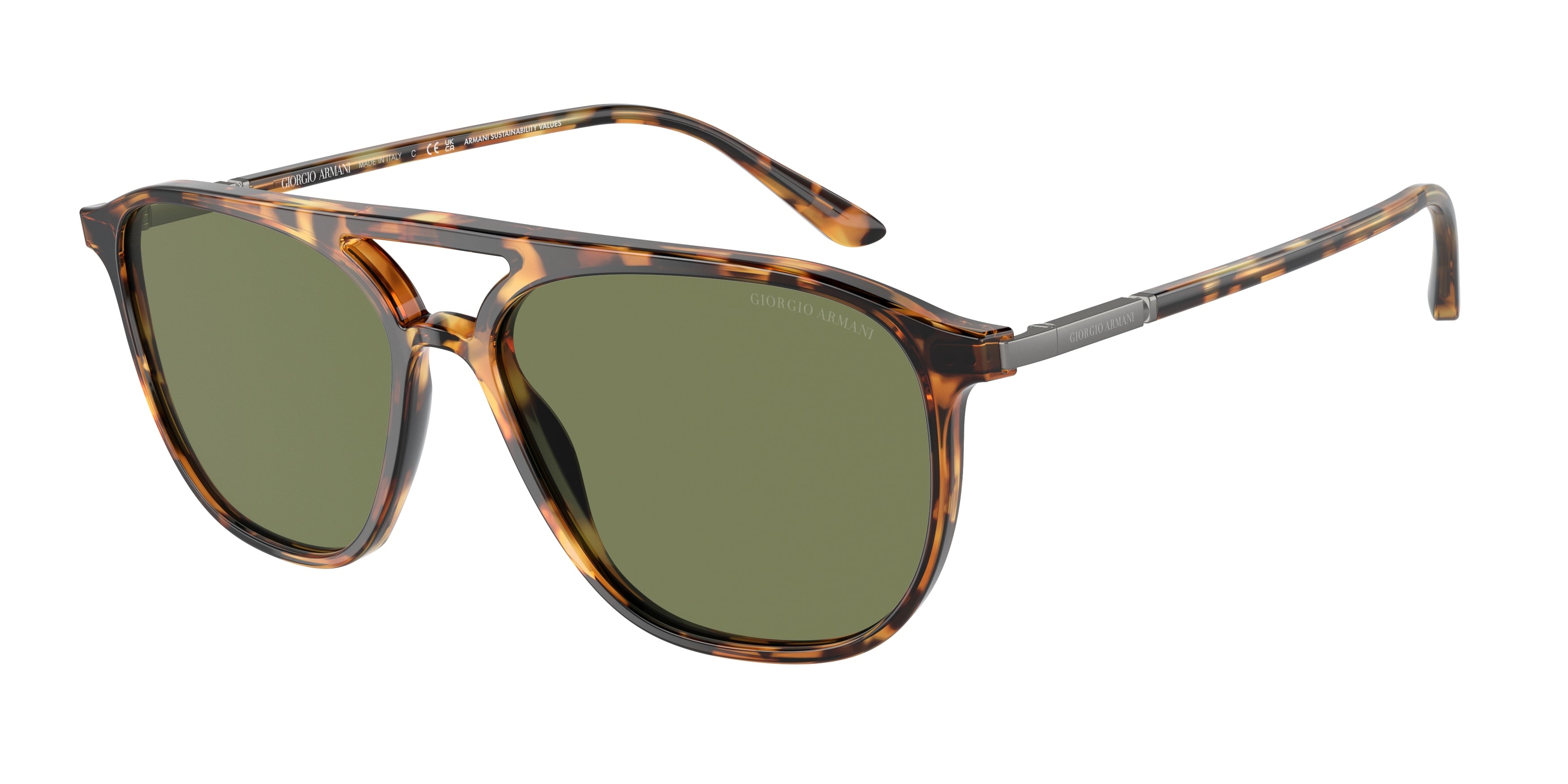 Giorgio Armani AR8179F Pilot Sunglasses  54822A-Red Havana 56-145-15 - Color Map Tortoise