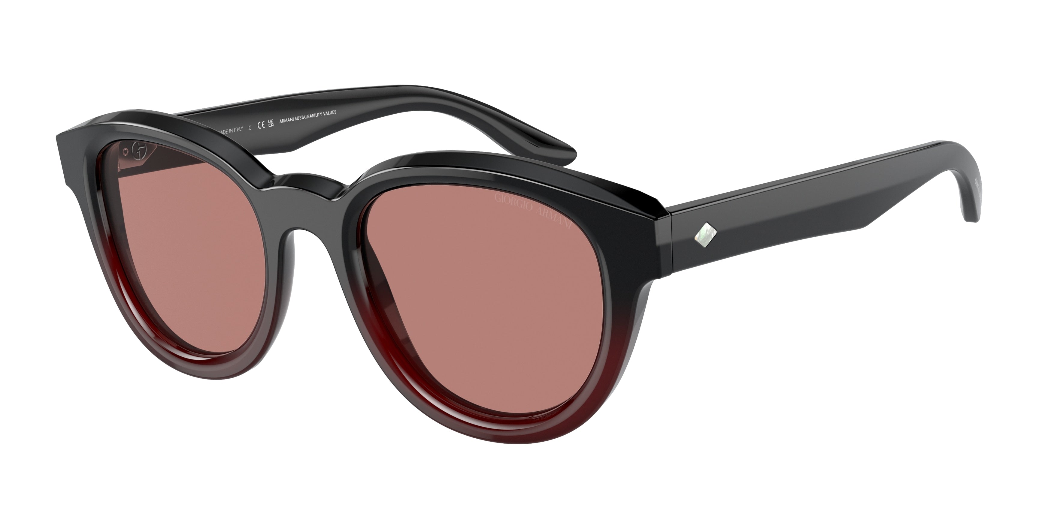 Giorgio Armani AR8181F Phantos Sunglasses  599730-Gradient Black/Bordeaux 51-140-21 - Color Map Black