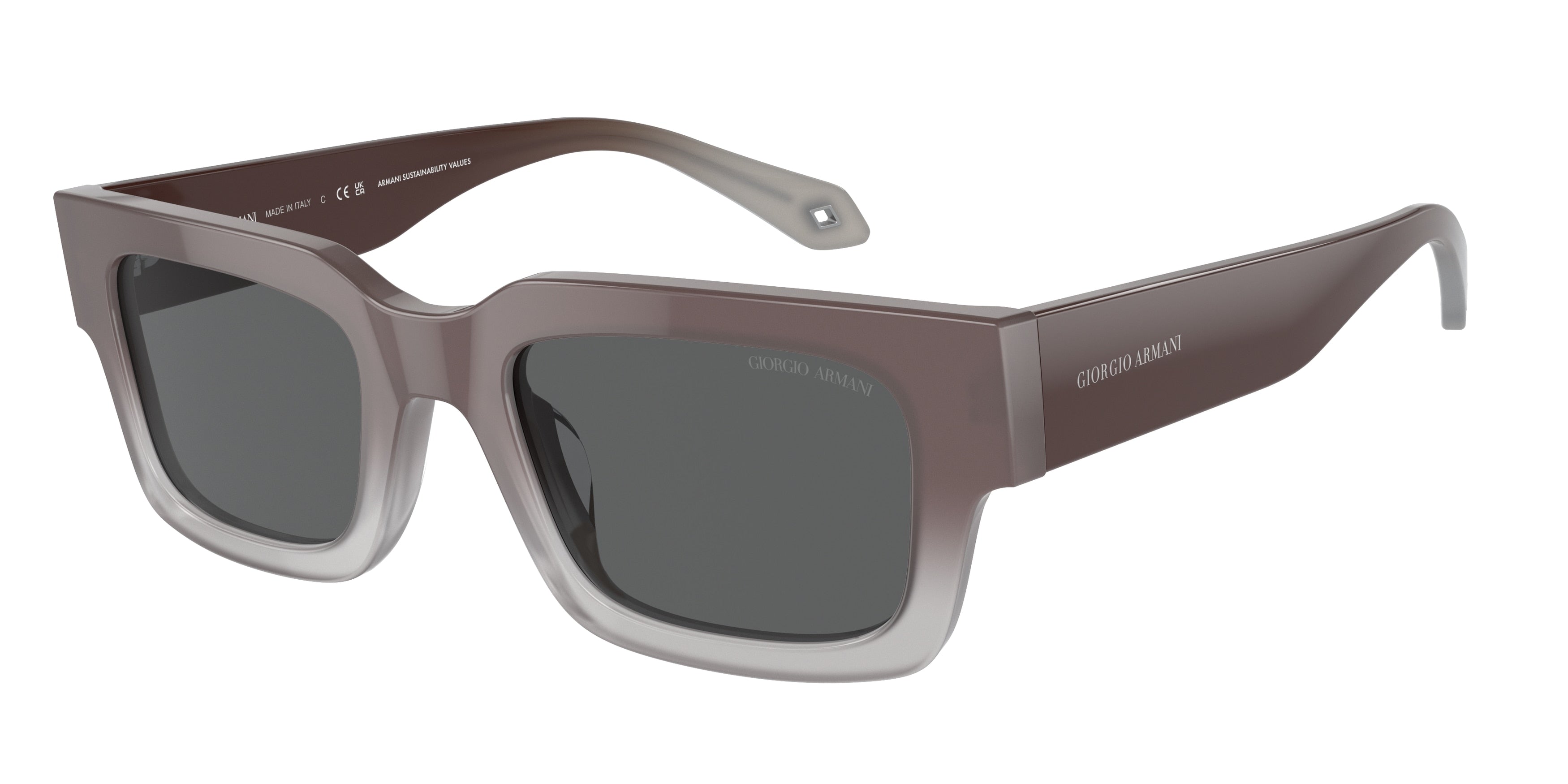 Giorgio Armani AR8184U Rectangle Sunglasses  5980B1-Gradient Brown/Blue 52-145-22 - Color Map Brown