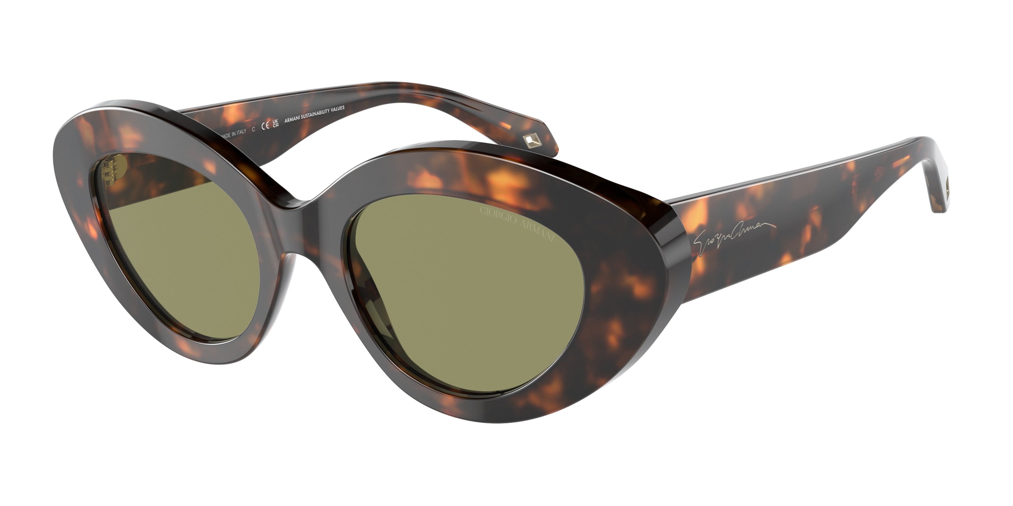 Giorgio Armani AR8188 Cat Eye Sunglasses  599314-Honey Havana 50-140-20 - Color Map Tortoise