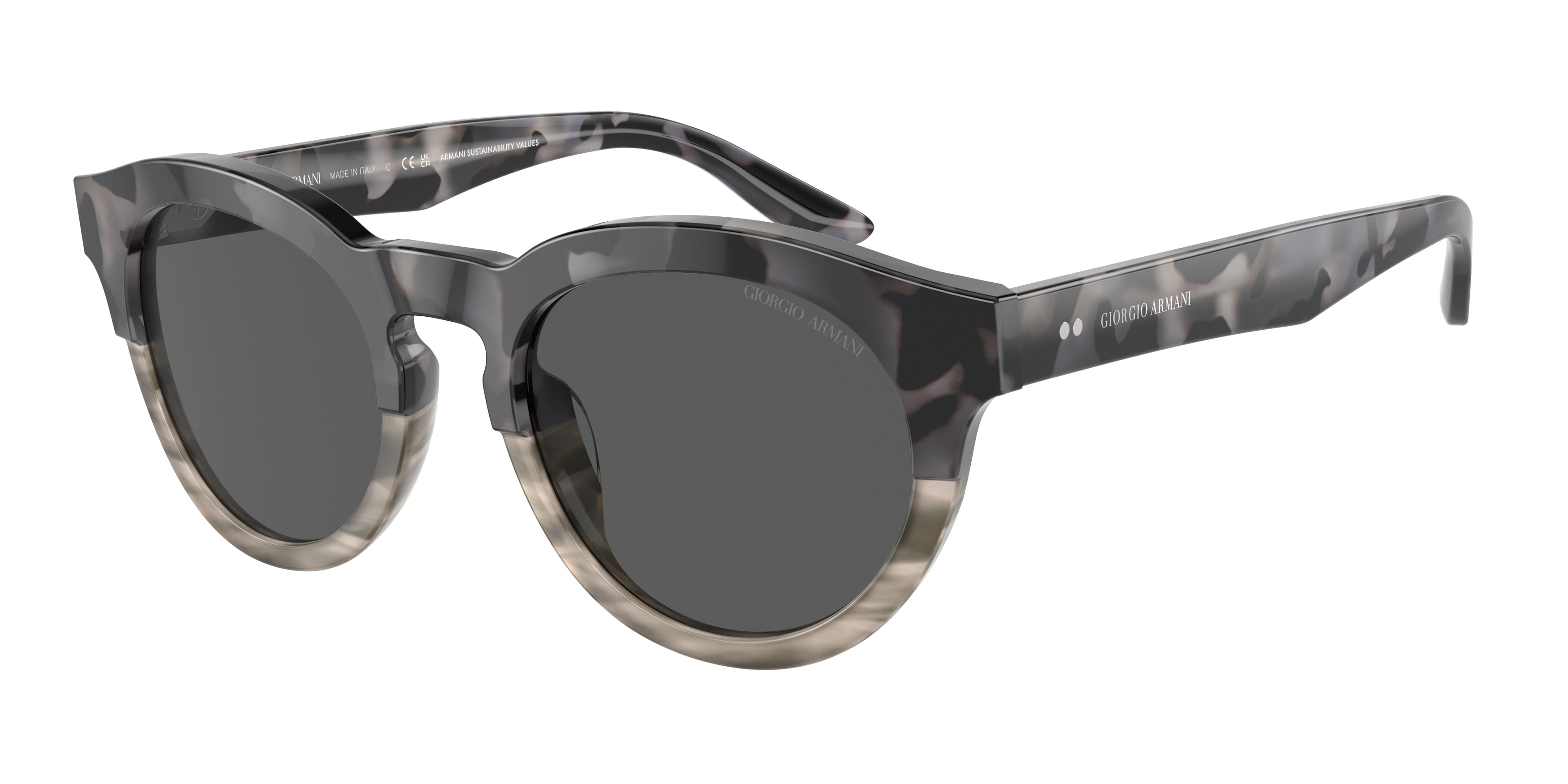 Giorgio Armani AR8189U Phantos Sunglasses  600987-Grey Havana/Striped Grey 51-145-21 - Color Map Grey