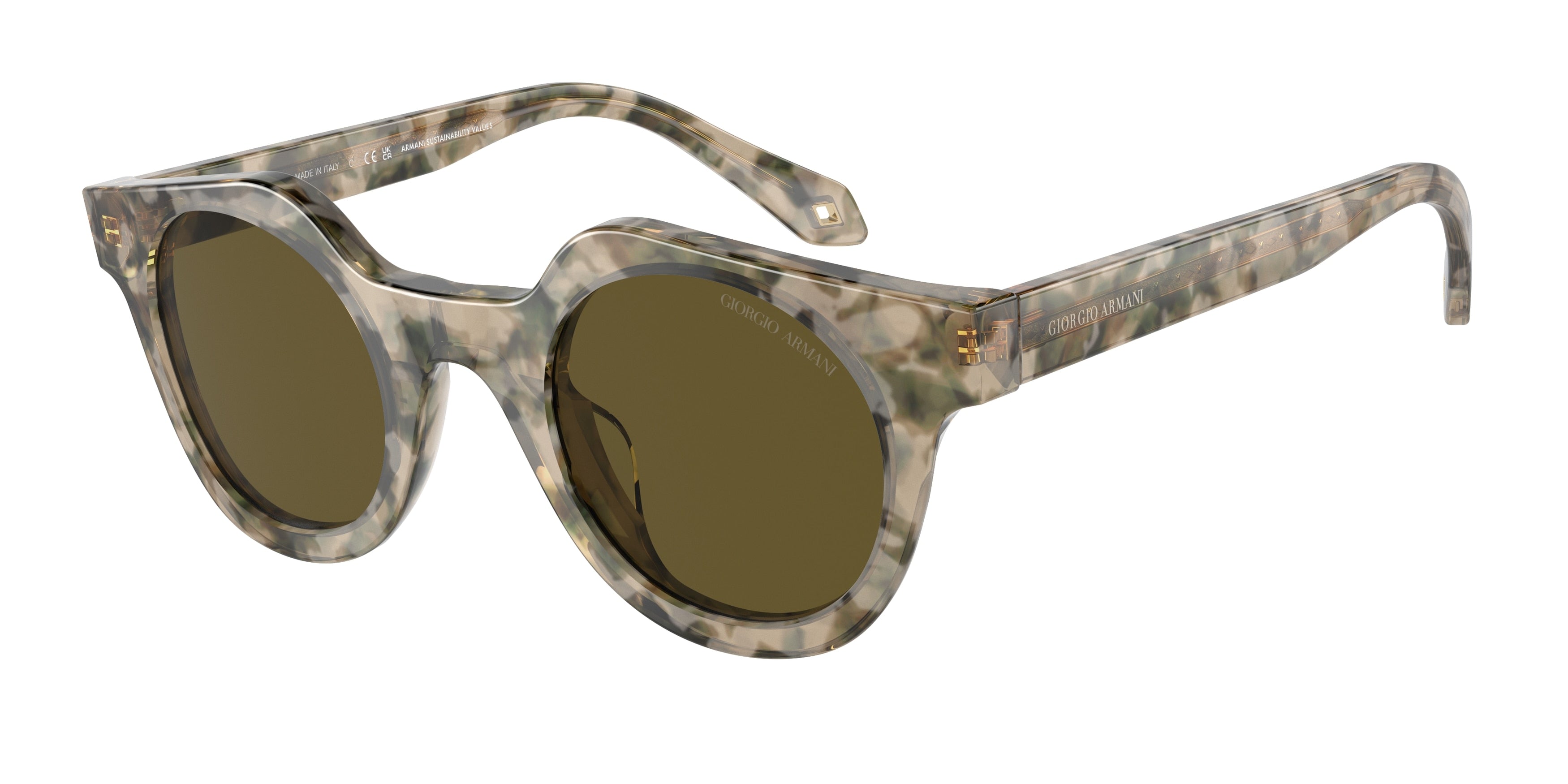 Giorgio Armani AR8191U Square Sunglasses  601773-Beige Havana 45-145-25 - Color Map Beige