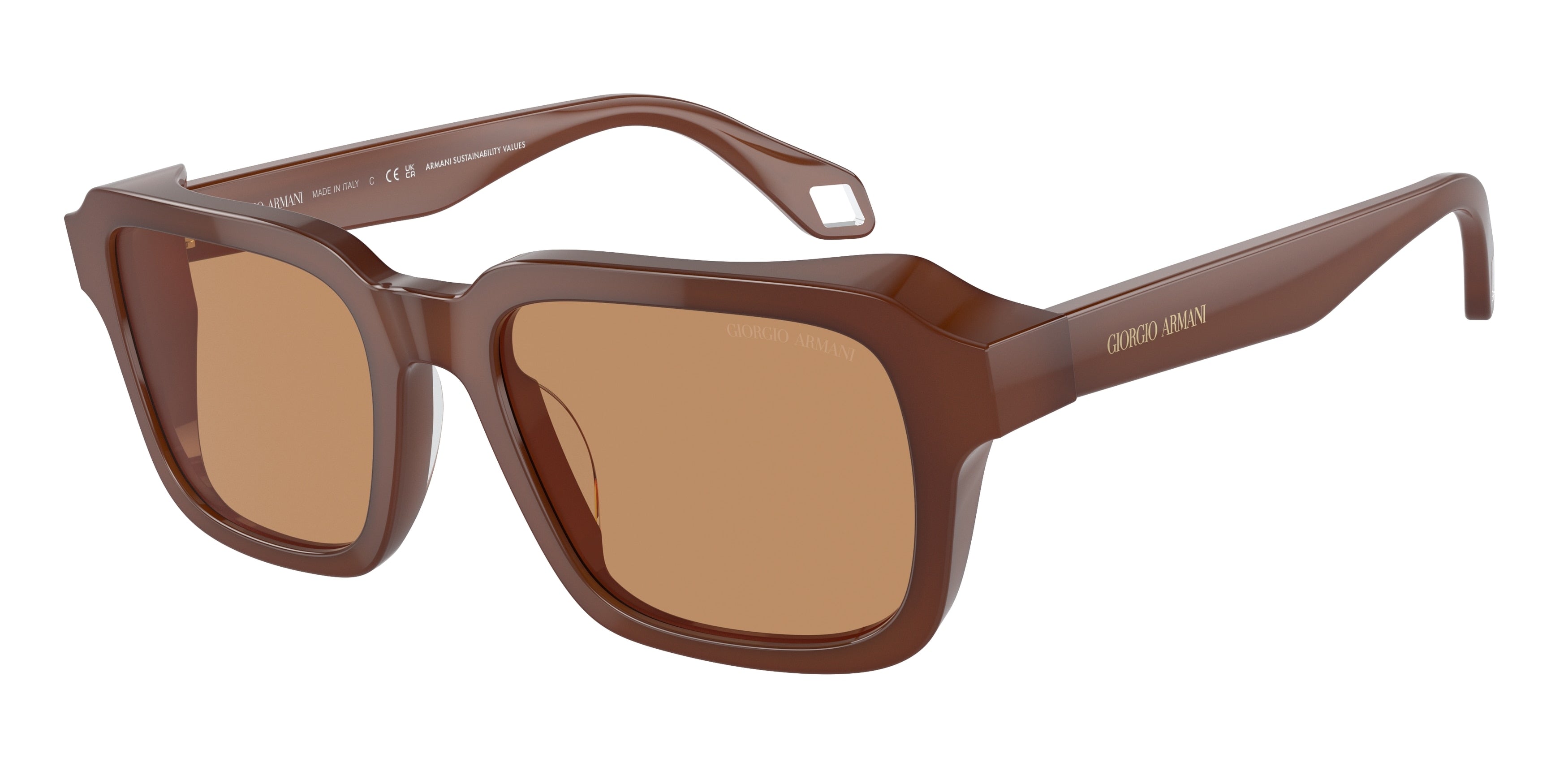 Giorgio Armani AR8194U Rectangle Sunglasses  604253-Opaline Honey 53-140-19 - Color Map Brown