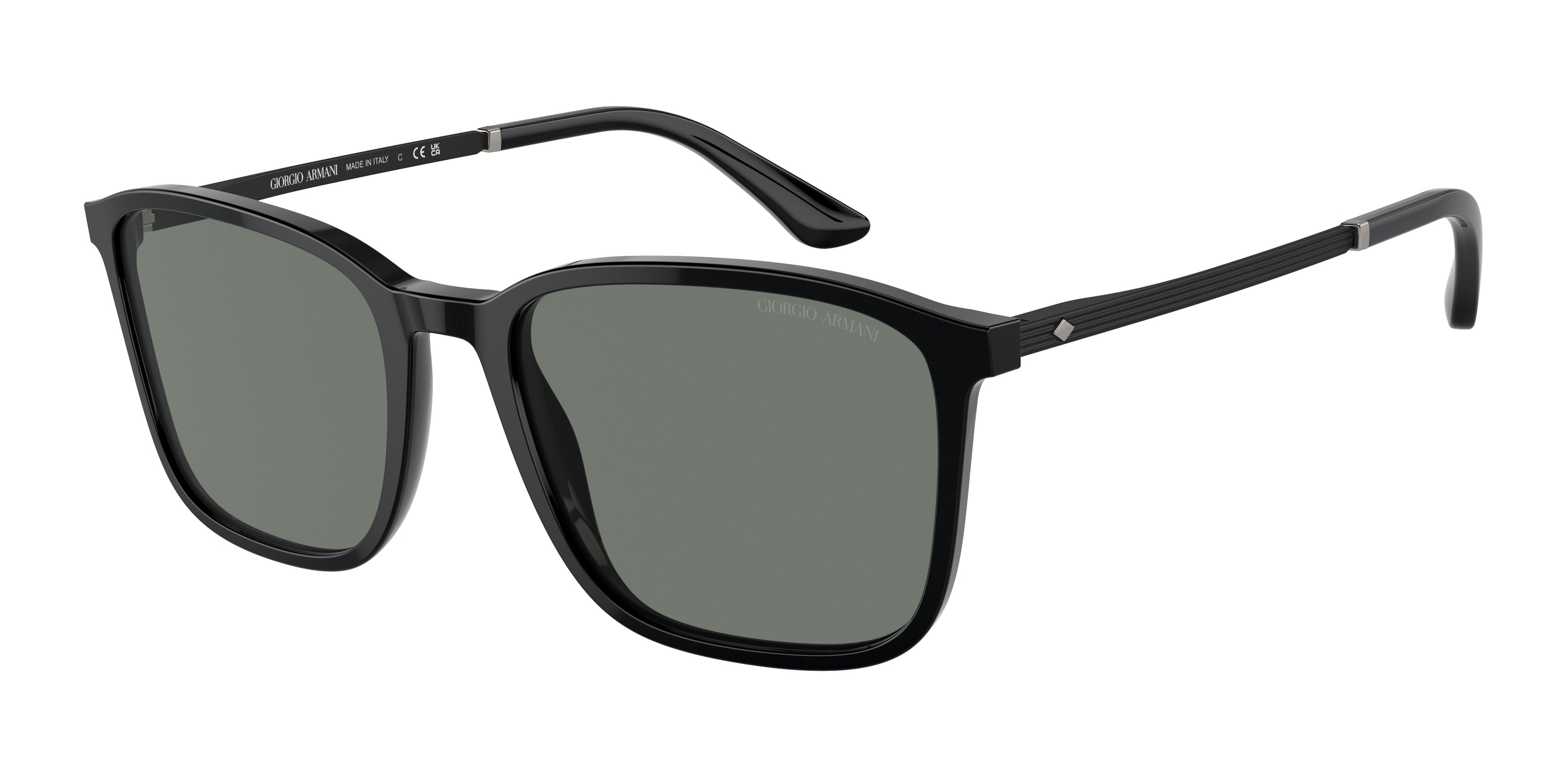 Giorgio Armani AR8197 Rectangle Sunglasses  5001/1-Black 55-145-19 - Color Map Black