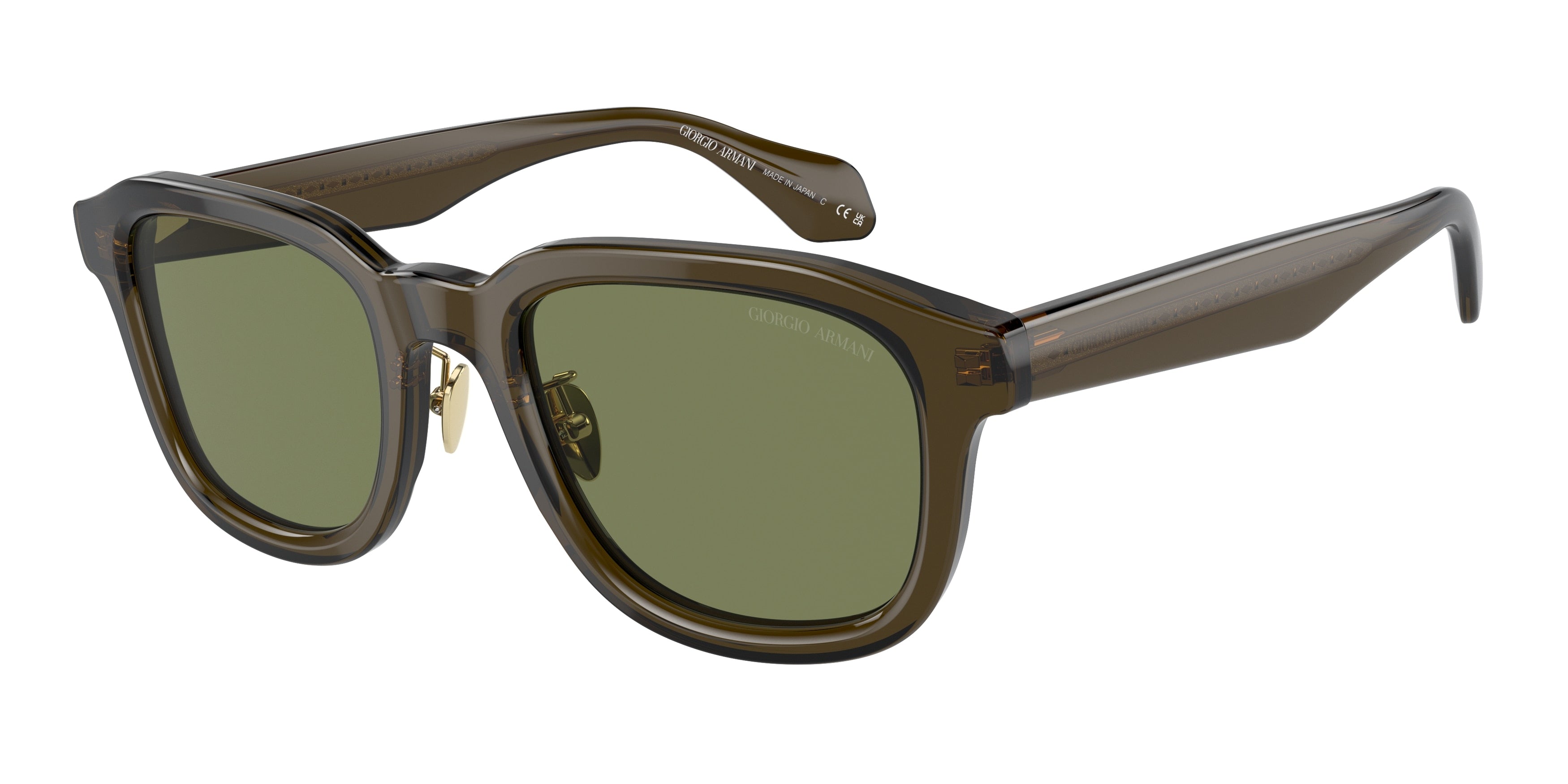 Giorgio Armani AR8206 Square Sunglasses  60612A-Transparent Green 50-145-22 - Color Map Green