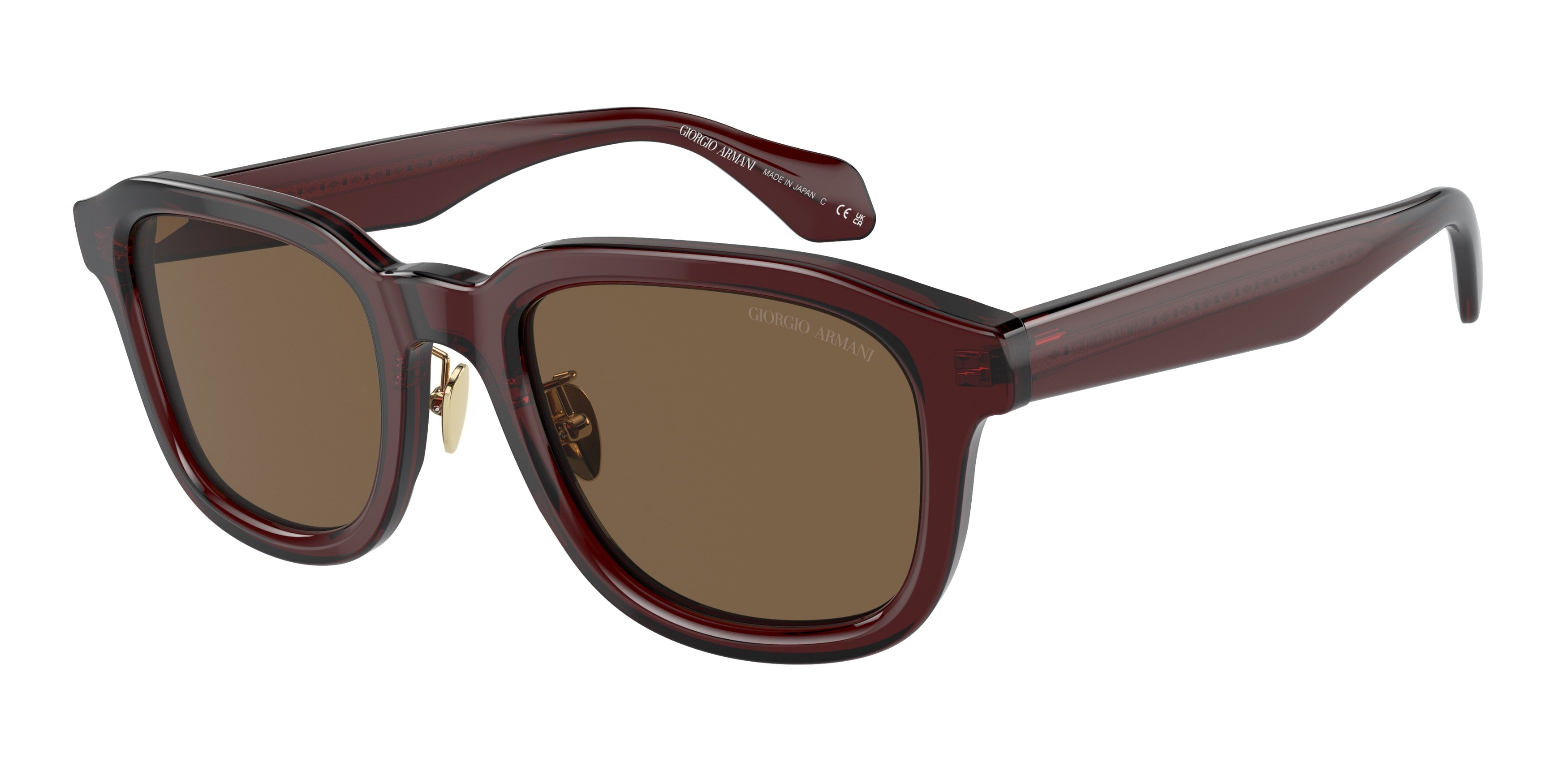 Giorgio Armani AR8206 Square Sunglasses  606273-Transparent Brown 50-145-22 - Color Map Brown