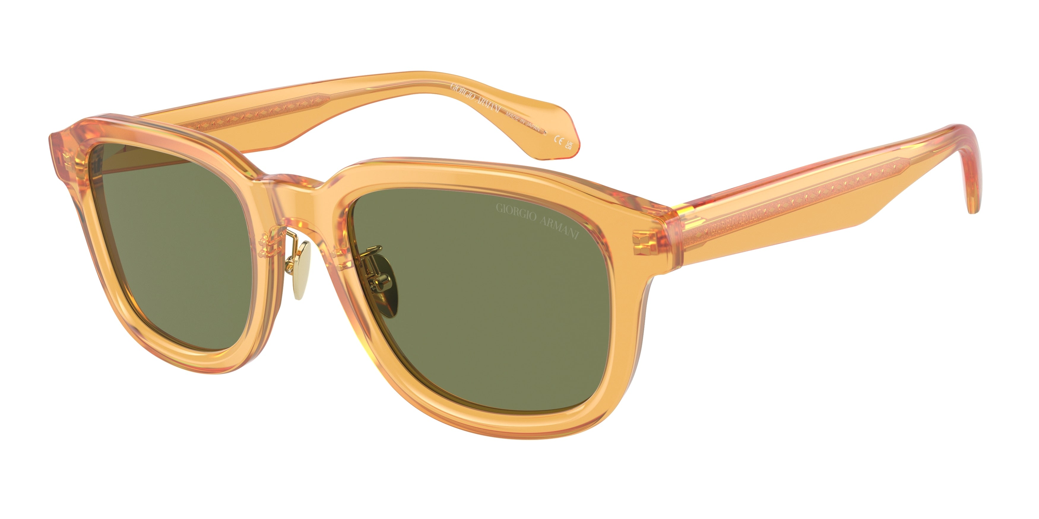 Giorgio Armani AR8206 Square Sunglasses  60632A-Transparent Honey 50-145-22 - Color Map Yellow