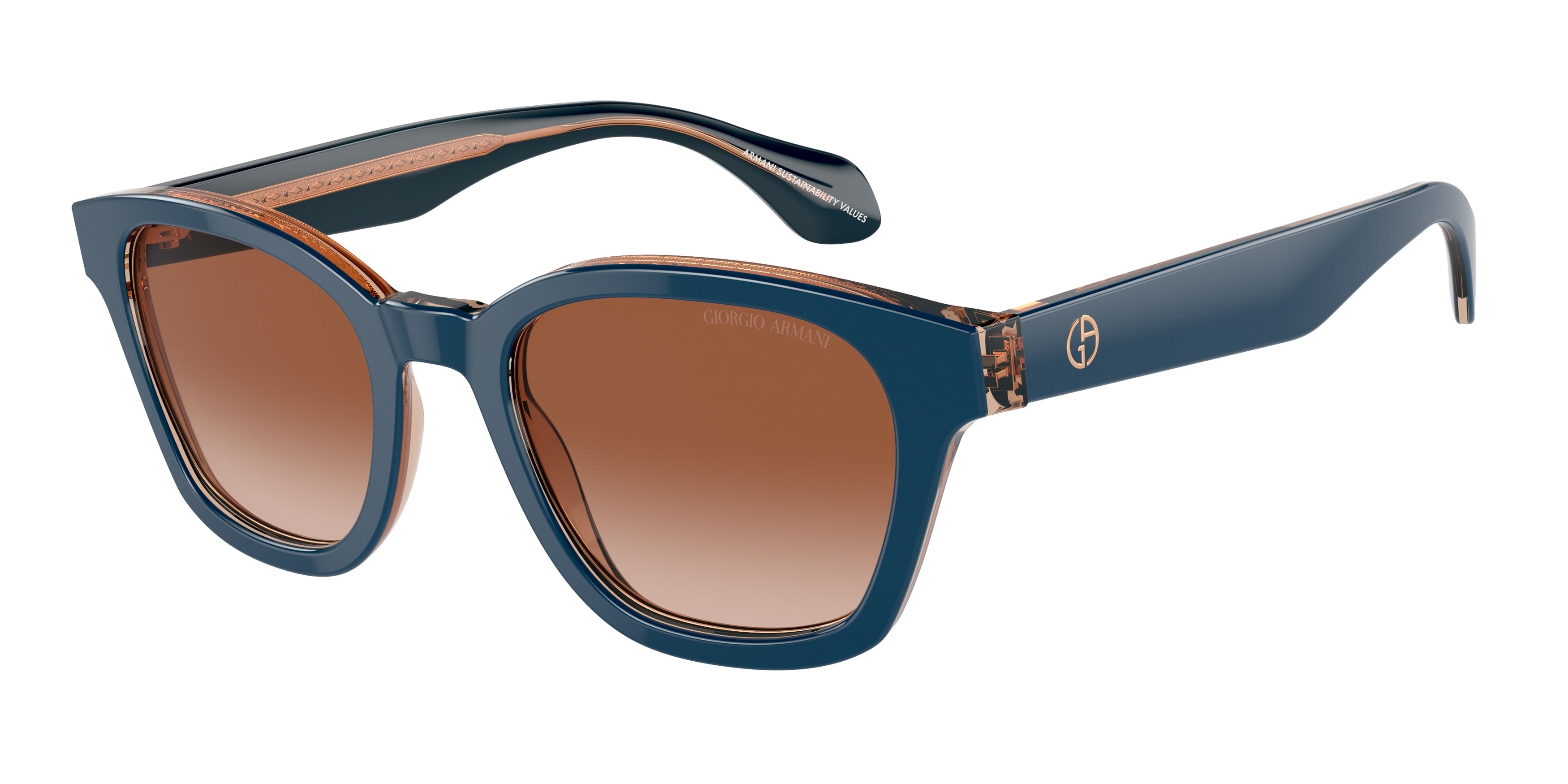 Giorgio Armani AR8207F Phantos Sunglasses  608513-Top Blue/Transparent Brown 51-145-21 - Color Map Blue