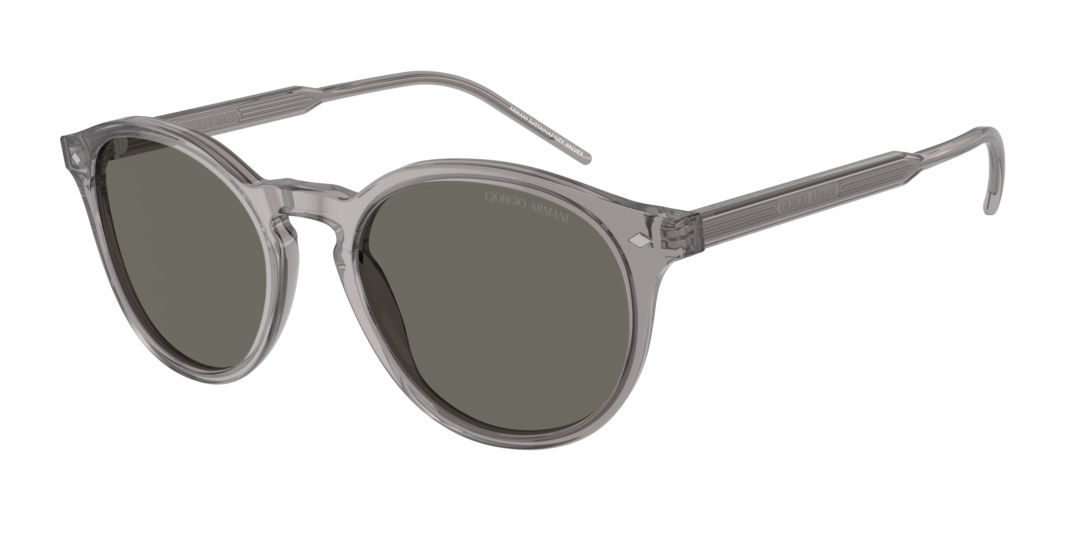 Giorgio Armani AR8211F Phantos Sunglasses  6070R5-Transparent Grey 54-145-20 - Color Map Grey