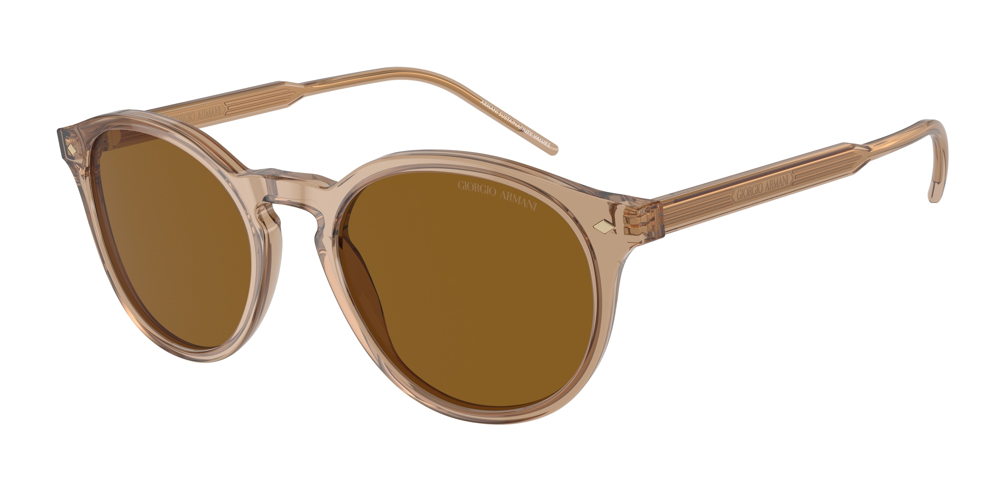 Giorgio Armani AR8211 Phantos Sunglasses  607233-Transparent Brown 52-145-20 - Color Map Brown